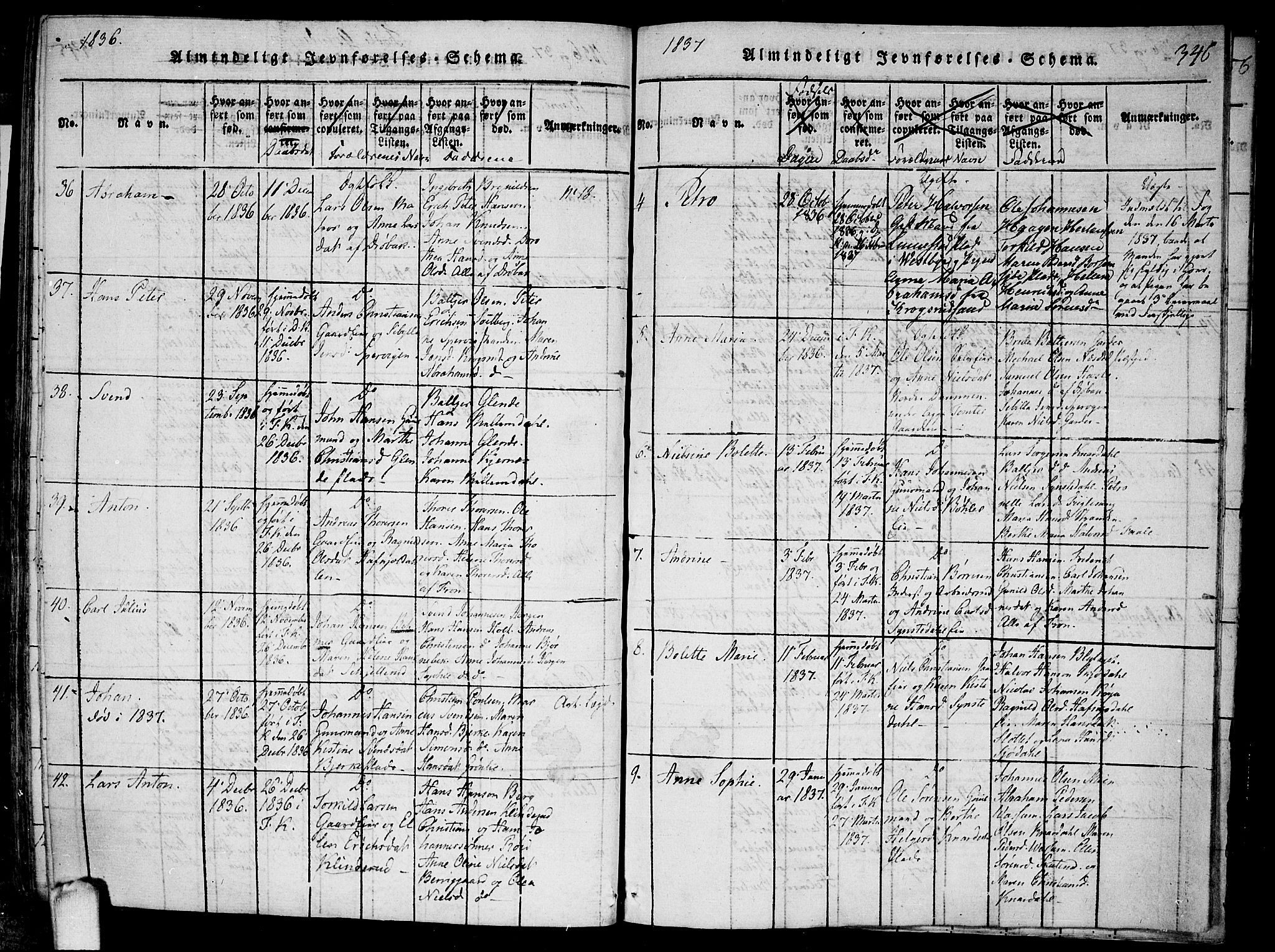 Drøbak prestekontor Kirkebøker, SAO/A-10142a/F/Fa/L0001: Parish register (official) no. I 1, 1816-1842, p. 346