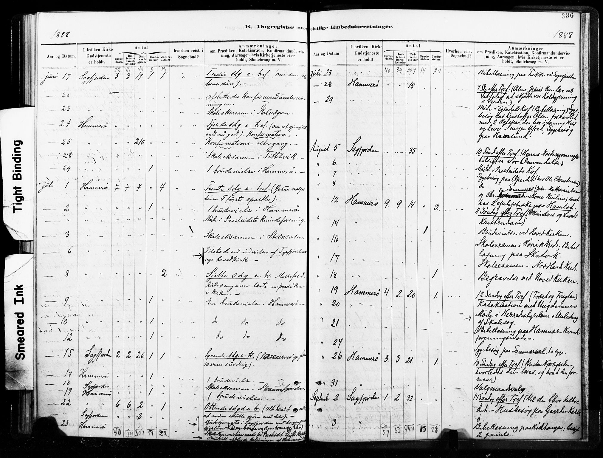 Ministerialprotokoller, klokkerbøker og fødselsregistre - Nordland, AV/SAT-A-1459/859/L0846: Parish register (official) no. 859A06, 1878-1889, p. 336