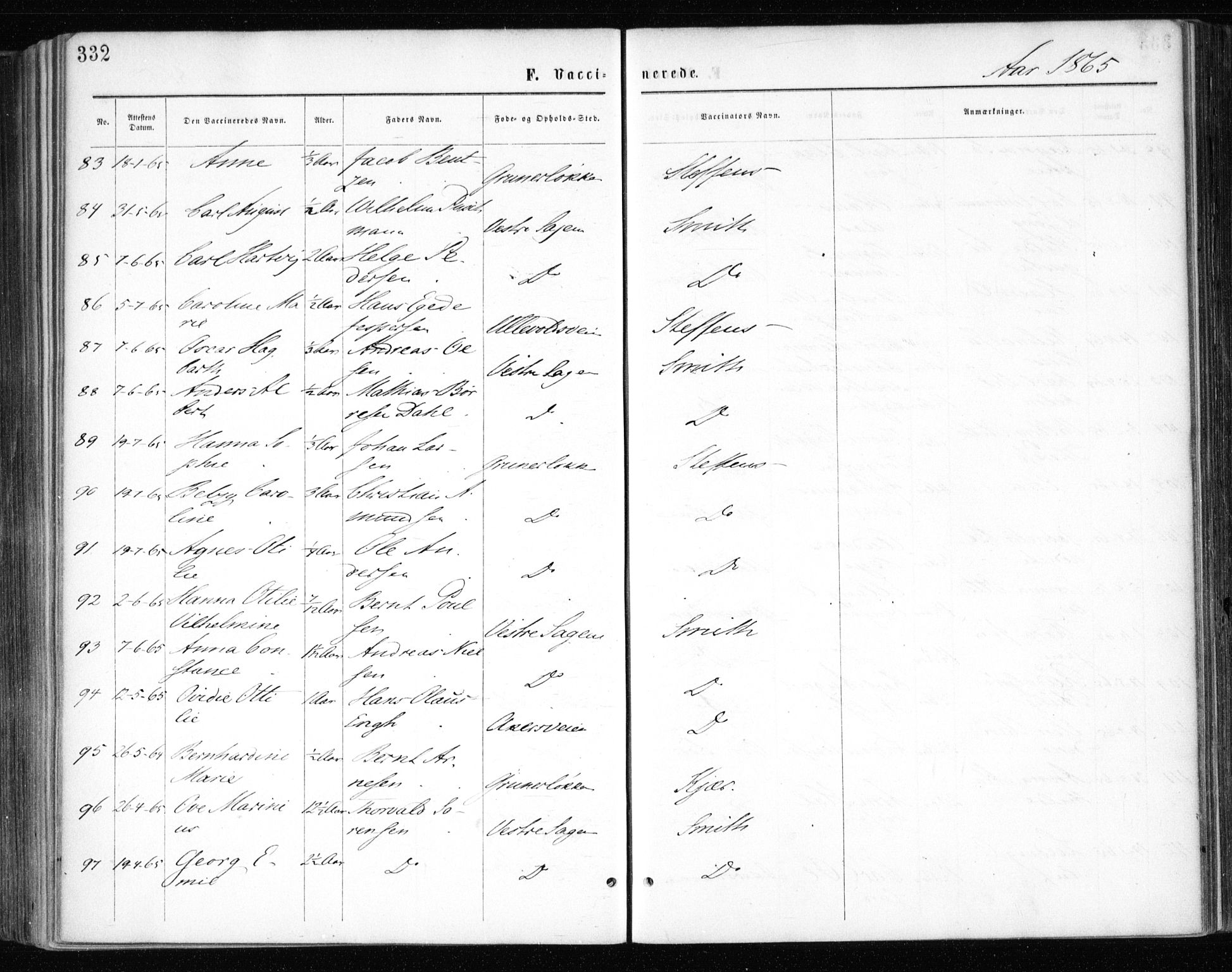 Gamle Aker prestekontor Kirkebøker, AV/SAO-A-10617a/F/L0003: Parish register (official) no. 3, 1865-1873, p. 332