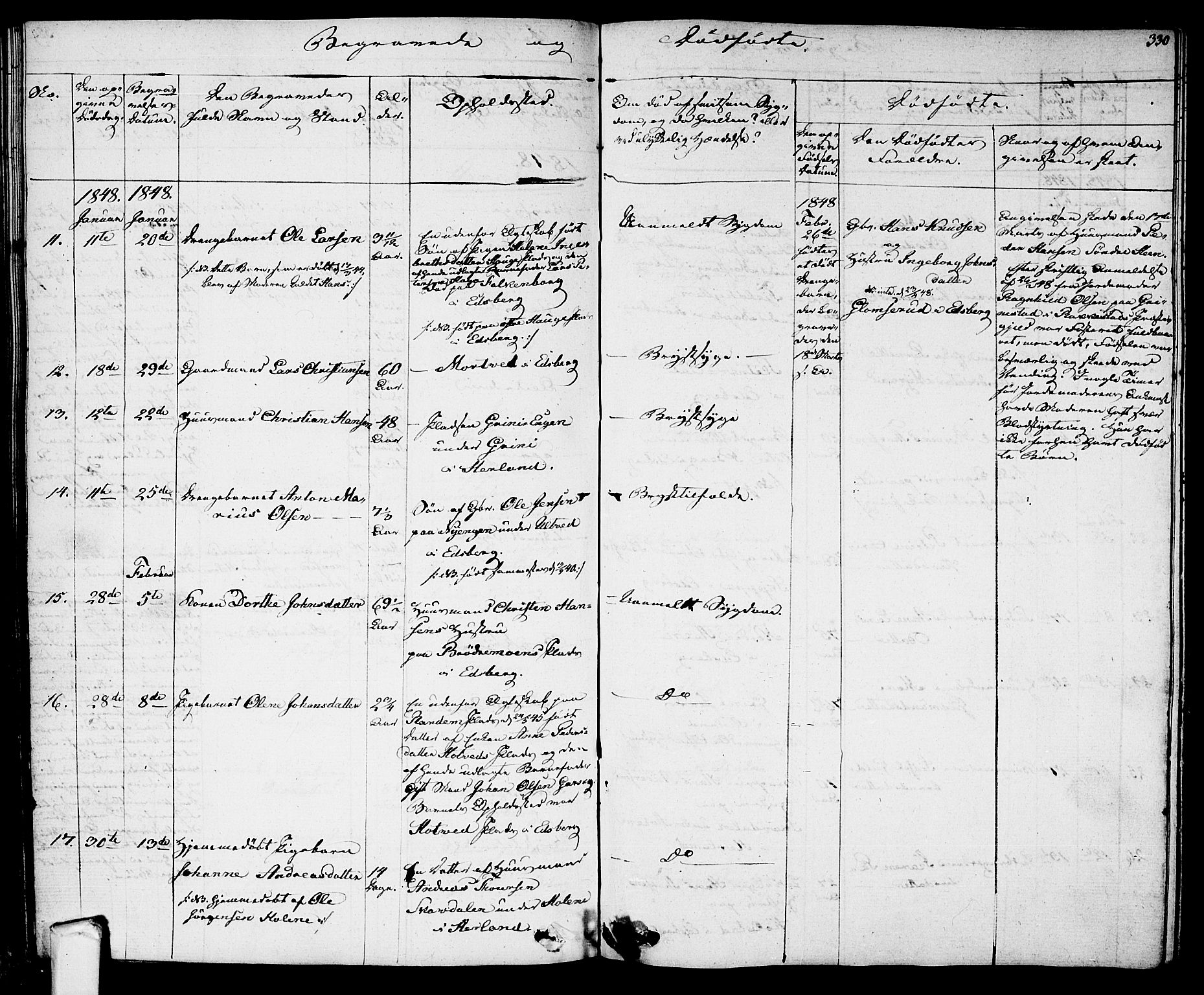 Eidsberg prestekontor Kirkebøker, AV/SAO-A-10905/F/Fa/L0008: Parish register (official) no. I 8, 1832-1848, p. 330