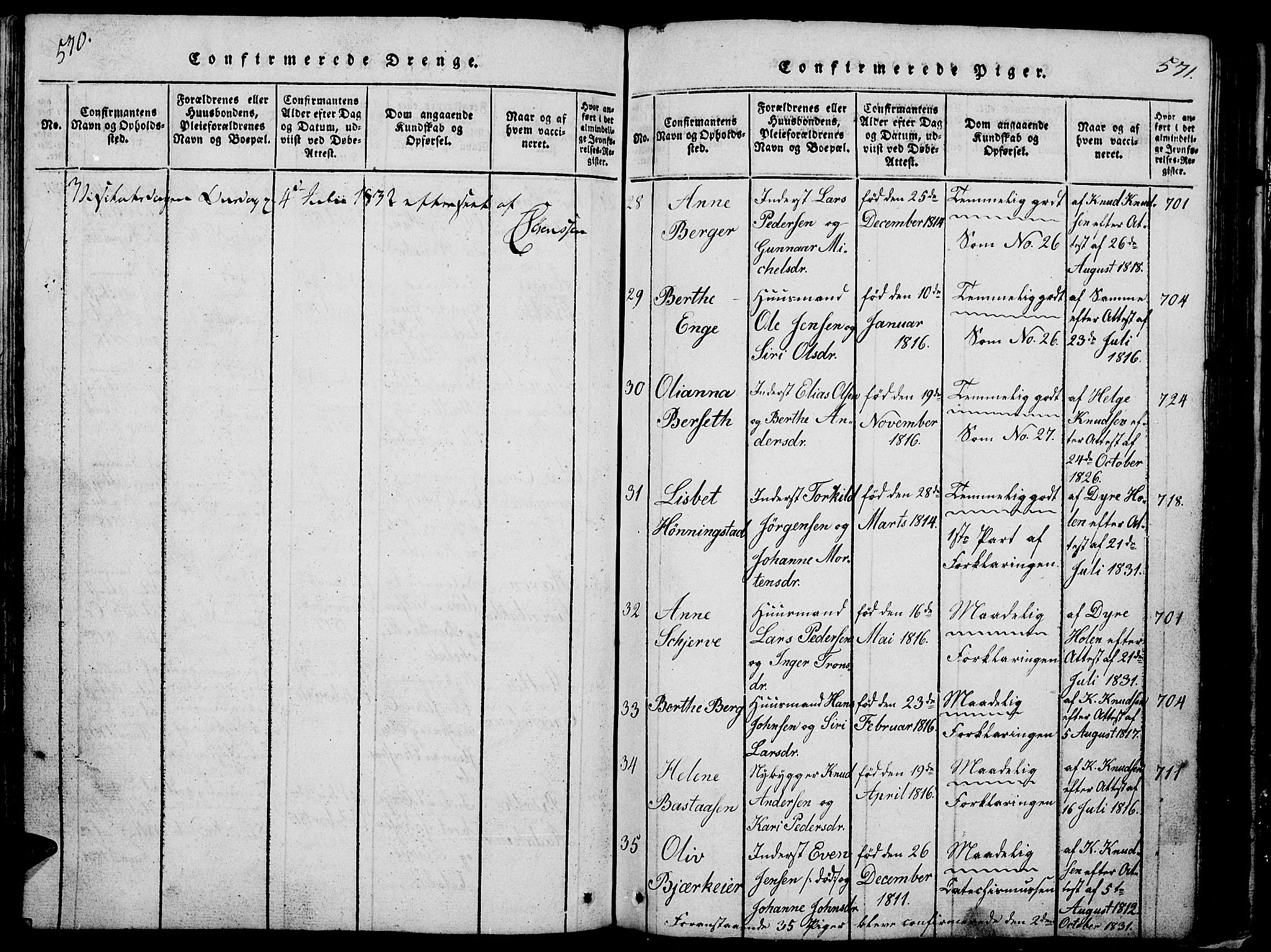 Løten prestekontor, SAH/PREST-022/L/La/L0001: Parish register (copy) no. 1, 1812-1832, p. 570-571