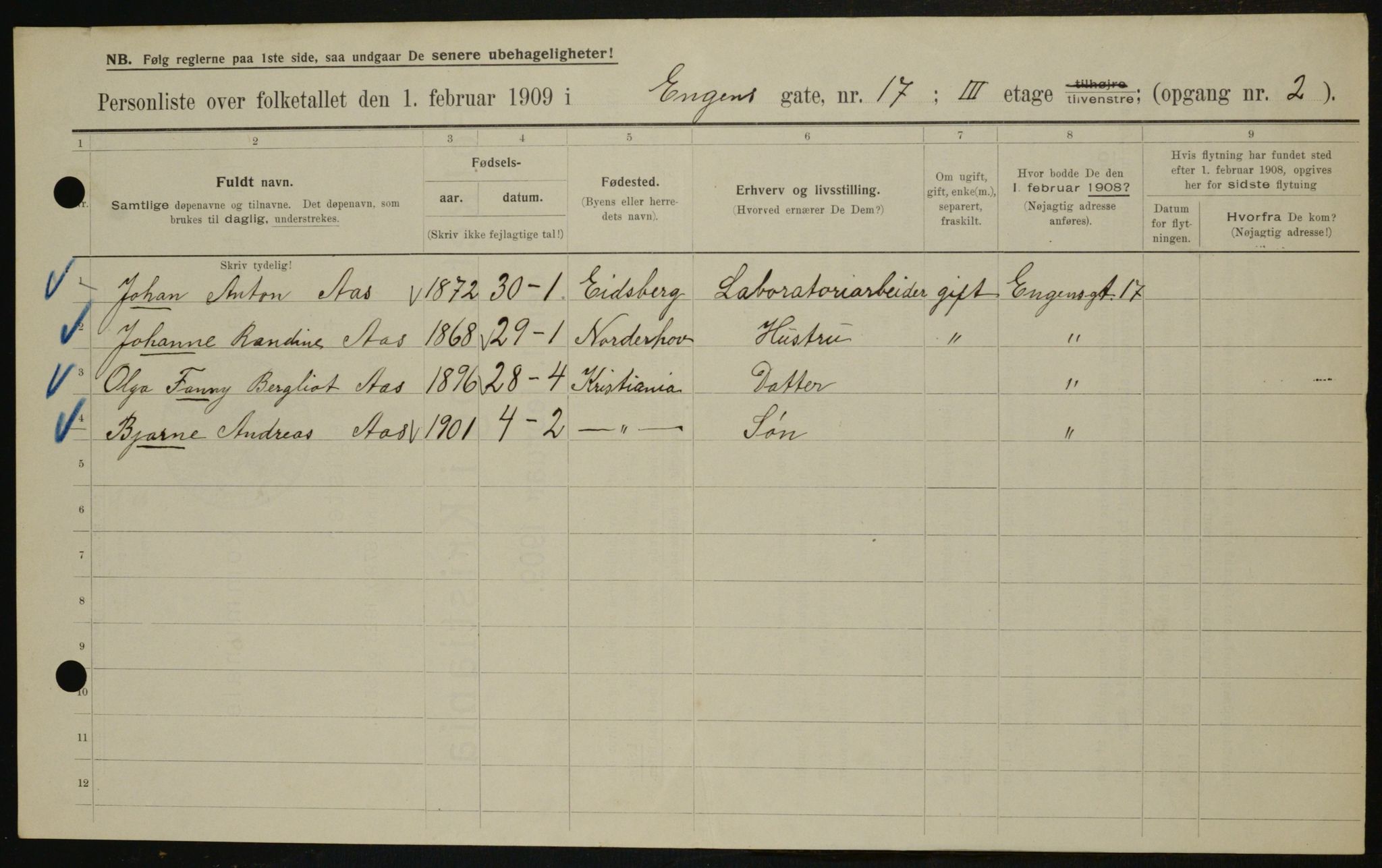 OBA, Municipal Census 1909 for Kristiania, 1909, p. 19802