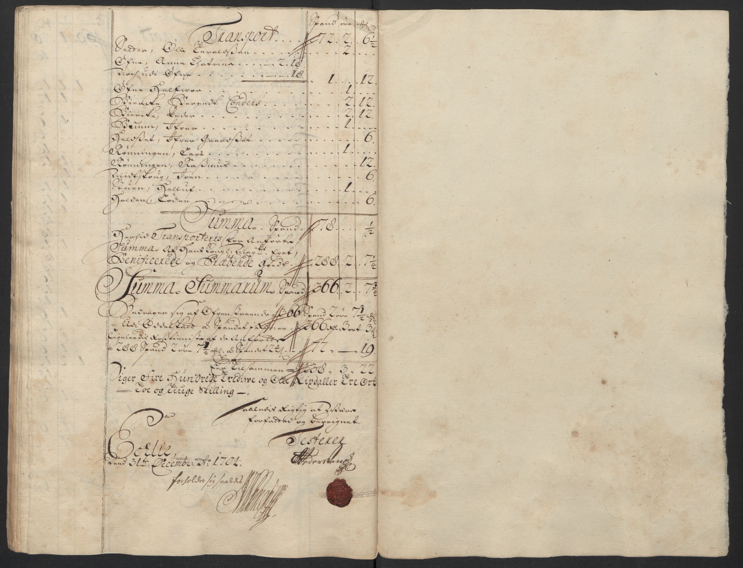 Rentekammeret inntil 1814, Reviderte regnskaper, Fogderegnskap, AV/RA-EA-4092/R60/L3954: Fogderegnskap Orkdal og Gauldal, 1704, p. 234