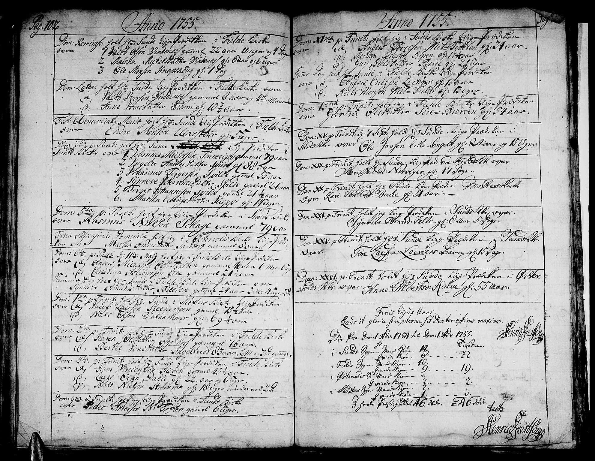 Sund sokneprestembete, AV/SAB-A-99930: Parish register (official) no. A 2, 1729-1769, p. 102-103