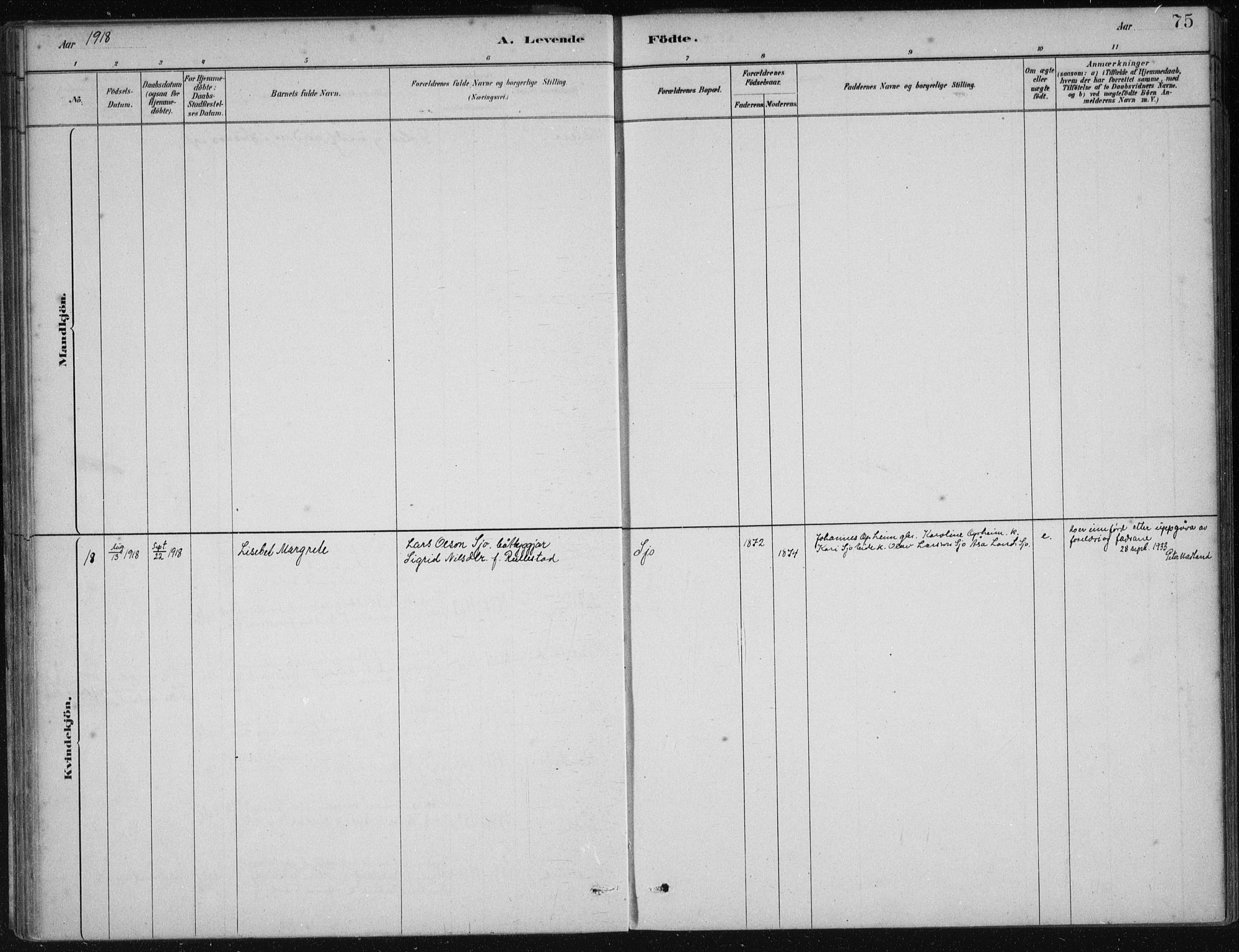 Fjelberg sokneprestembete, SAB/A-75201/H/Haa: Parish register (official) no. C  1, 1879-1918, p. 75