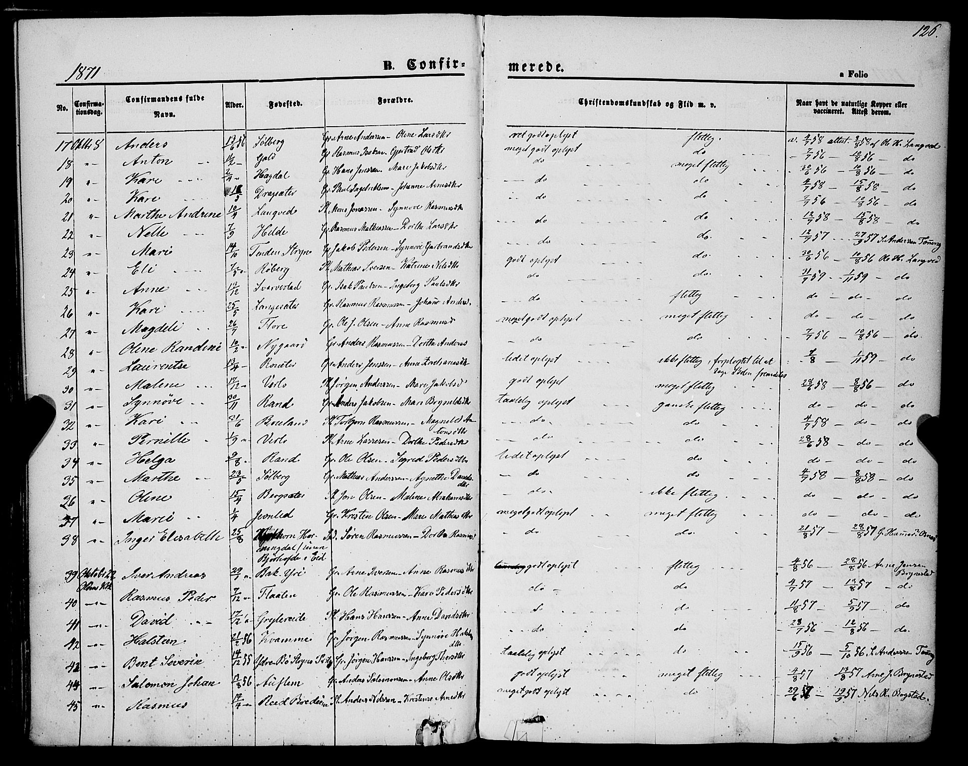 Innvik sokneprestembete, AV/SAB-A-80501: Parish register (official) no. A 6, 1865-1878, p. 126