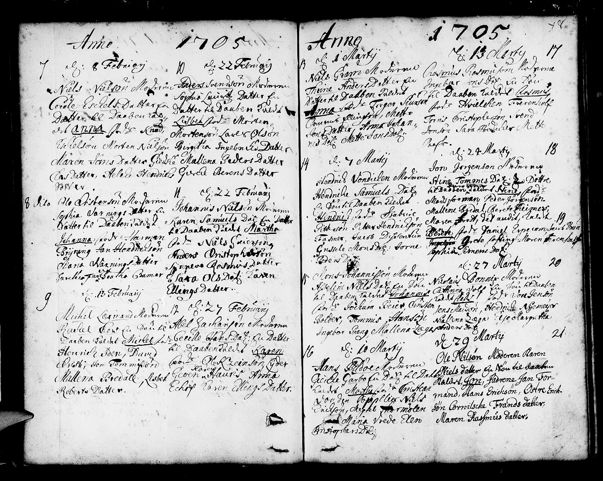 Nykirken Sokneprestembete, AV/SAB-A-77101/H/Haa/L0002: Parish register (official) no. A 2, 1700-1723, p. 48