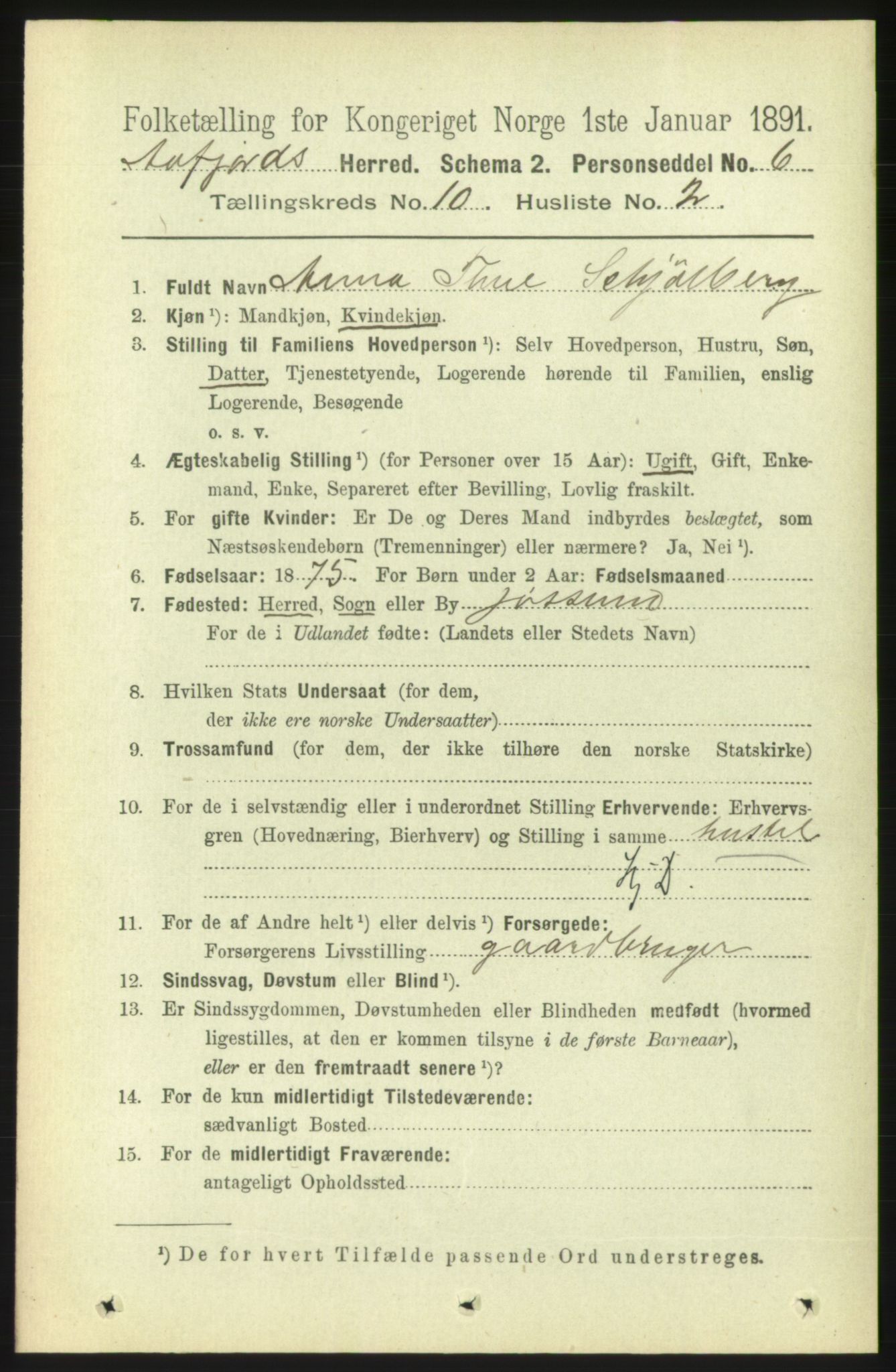 RA, 1891 census for 1630 Åfjord, 1891, p. 2973