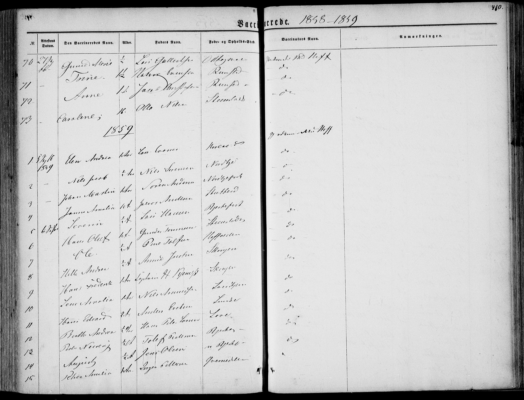 Hedrum kirkebøker, SAKO/A-344/F/Fa/L0007: Parish register (official) no. I 7, 1857-1868, p. 410