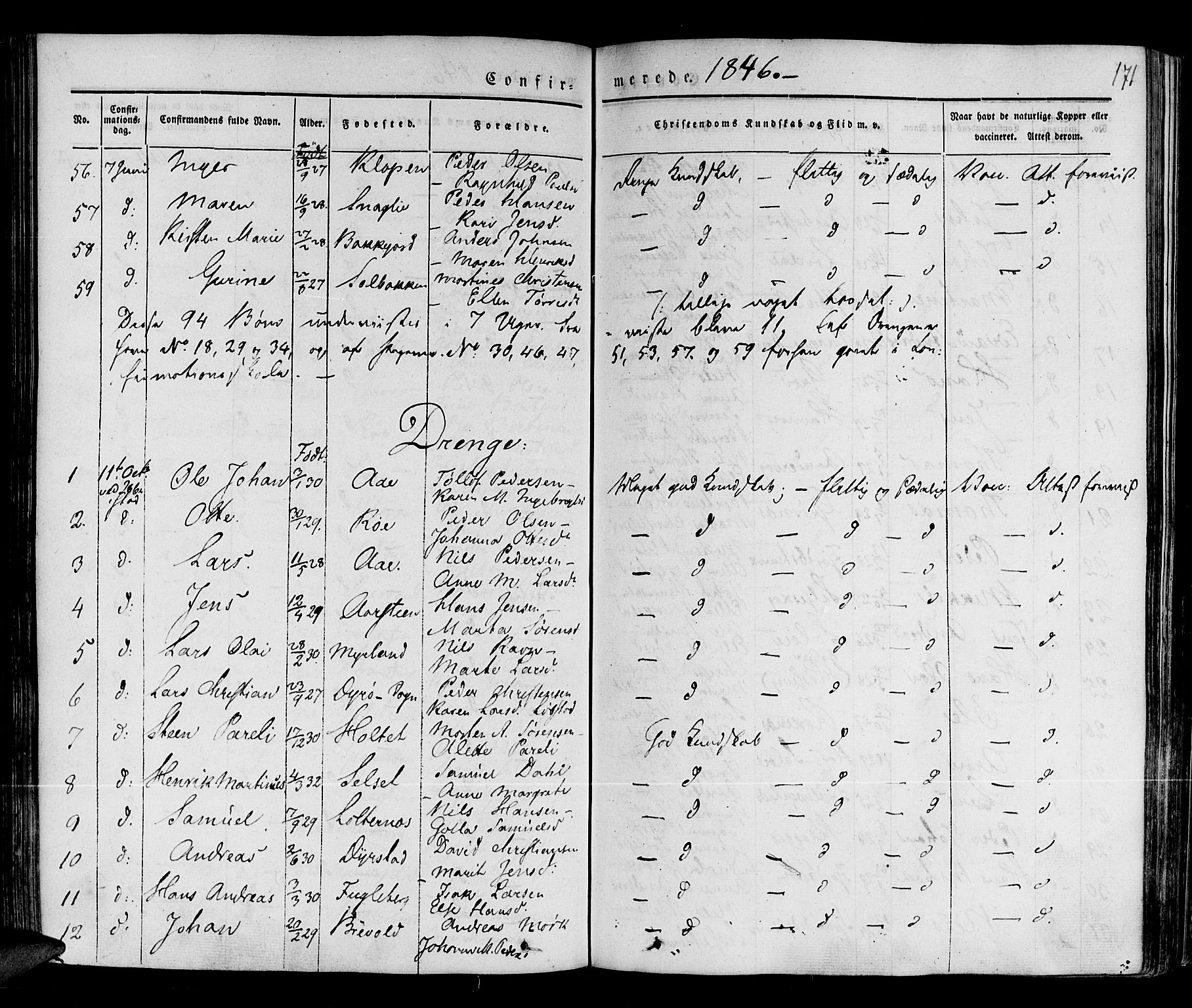 Ibestad sokneprestembete, AV/SATØ-S-0077/H/Ha/Haa/L0006kirke: Parish register (official) no. 6, 1837-1850, p. 171