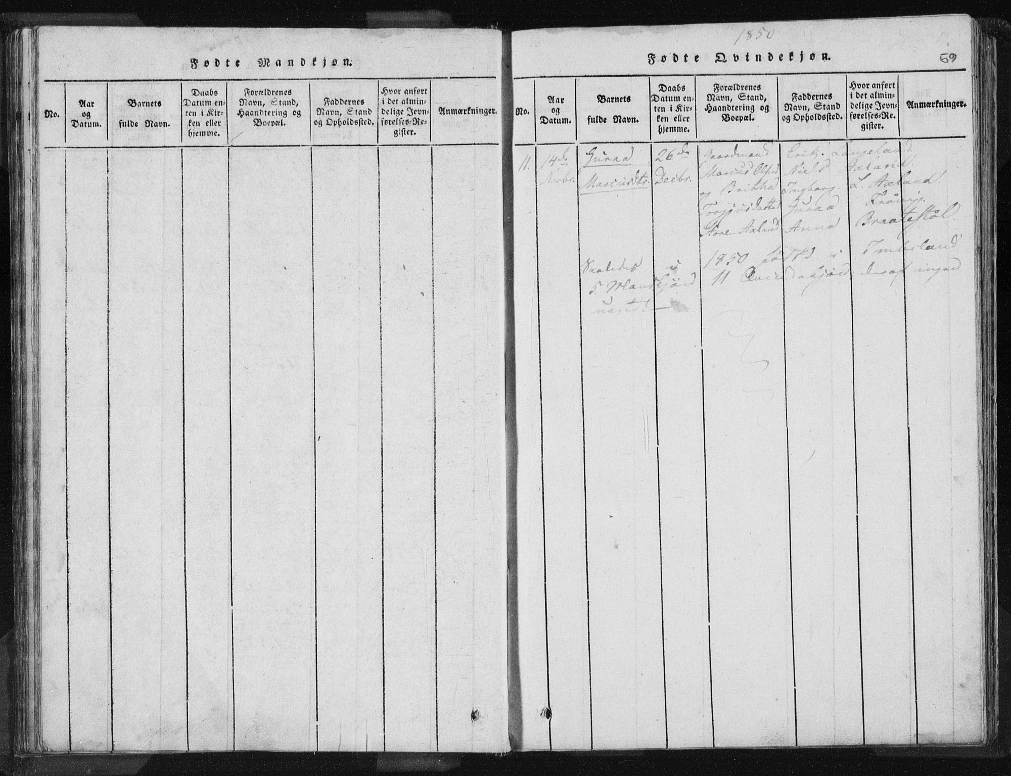 Vikedal sokneprestkontor, AV/SAST-A-101840/01/IV: Parish register (official) no. A 5, 1817-1850, p. 59