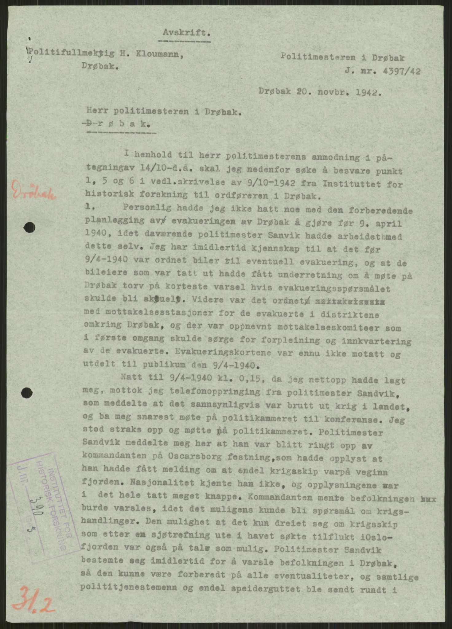 Forsvaret, Forsvarets krigshistoriske avdeling, AV/RA-RAFA-2017/Y/Ya/L0013: II-C-11-31 - Fylkesmenn.  Rapporter om krigsbegivenhetene 1940., 1940, p. 725