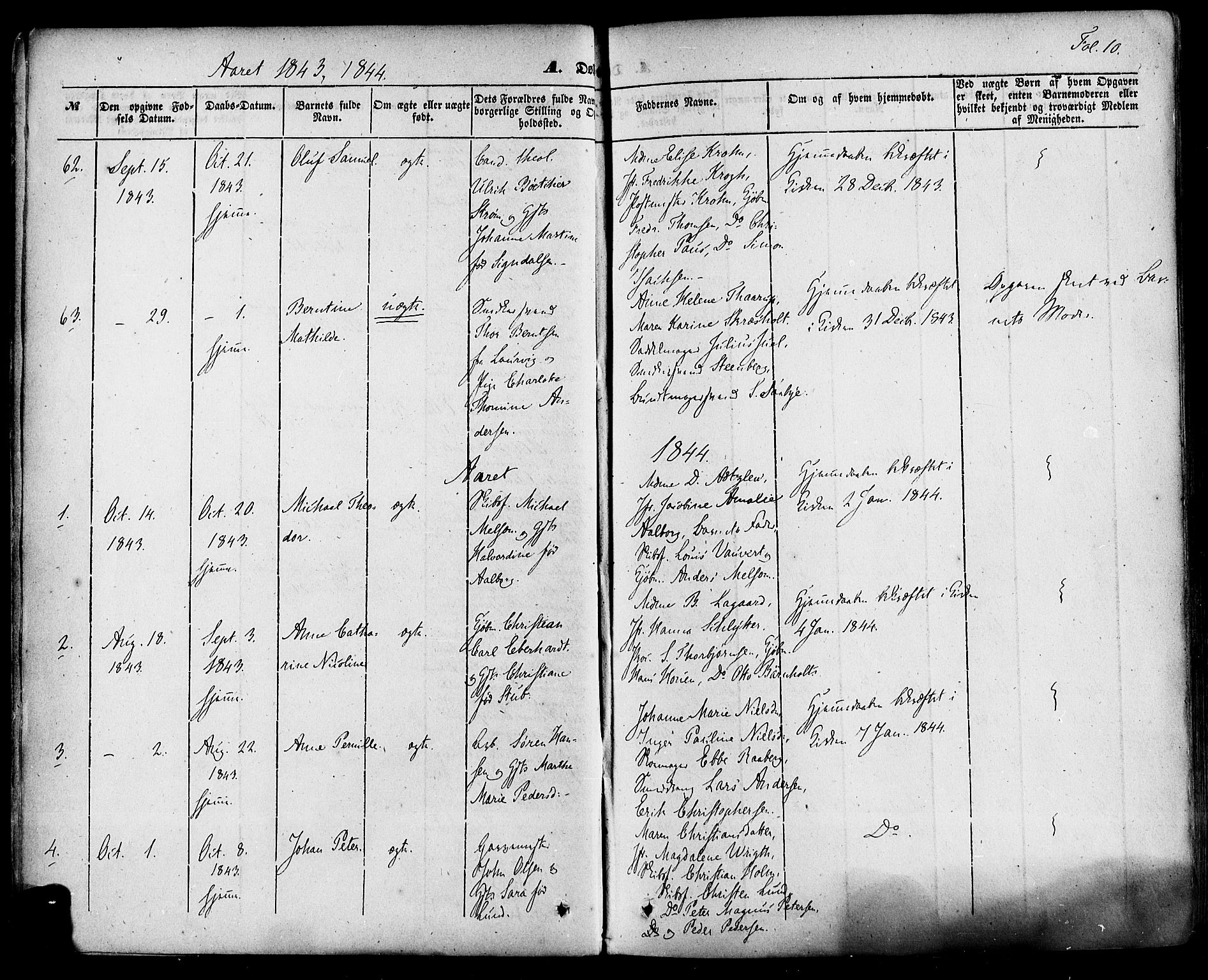 Skien kirkebøker, SAKO/A-302/F/Fa/L0006a: Parish register (official) no. 6A, 1843-1856, p. 10
