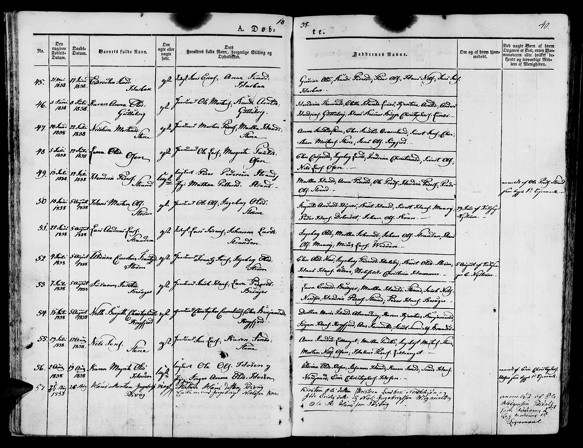 Ministerialprotokoller, klokkerbøker og fødselsregistre - Sør-Trøndelag, SAT/A-1456/657/L0703: Parish register (official) no. 657A04, 1831-1846, p. 40