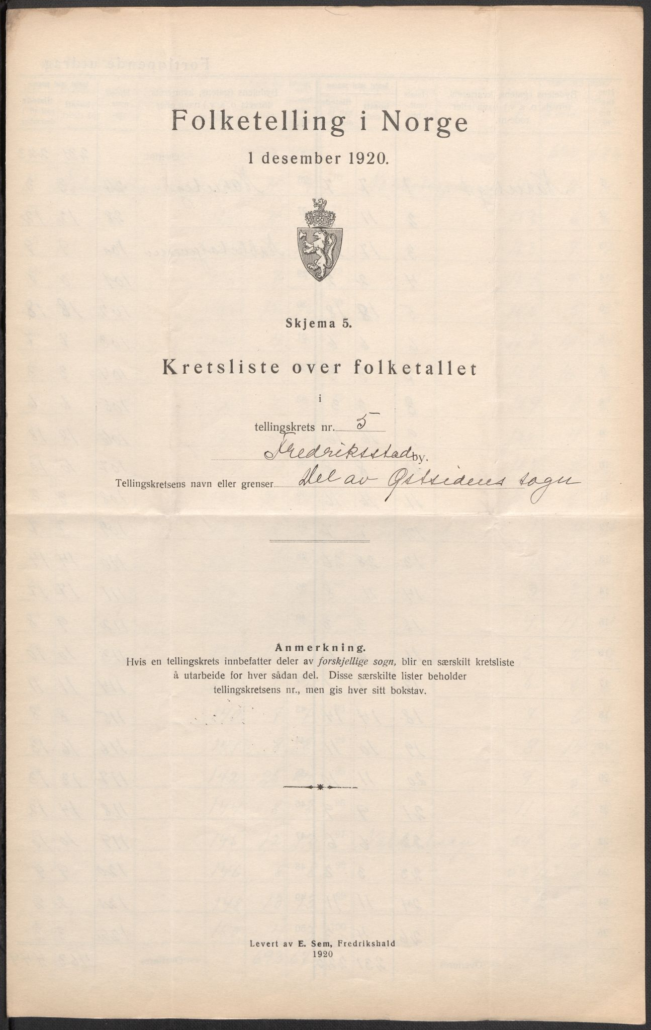 SAO, 1920 census for Fredrikstad, 1920, p. 17
