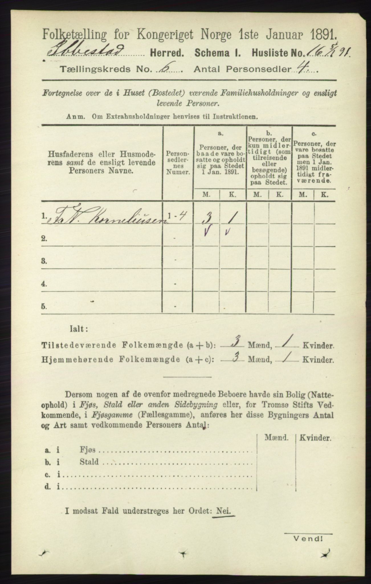 RA, 1891 census for 1917 Ibestad, 1891, p. 3500