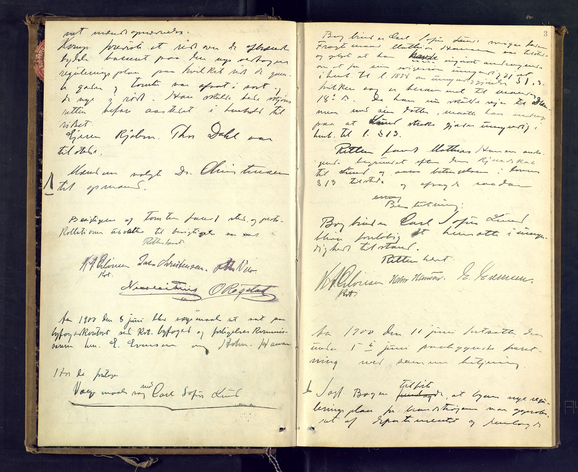 Sandefjord byfogd - 1, AV/SAKO-A-122/F/Fb/L0006: Ekstrarettsprotokoll, 1900-1905, p. 3
