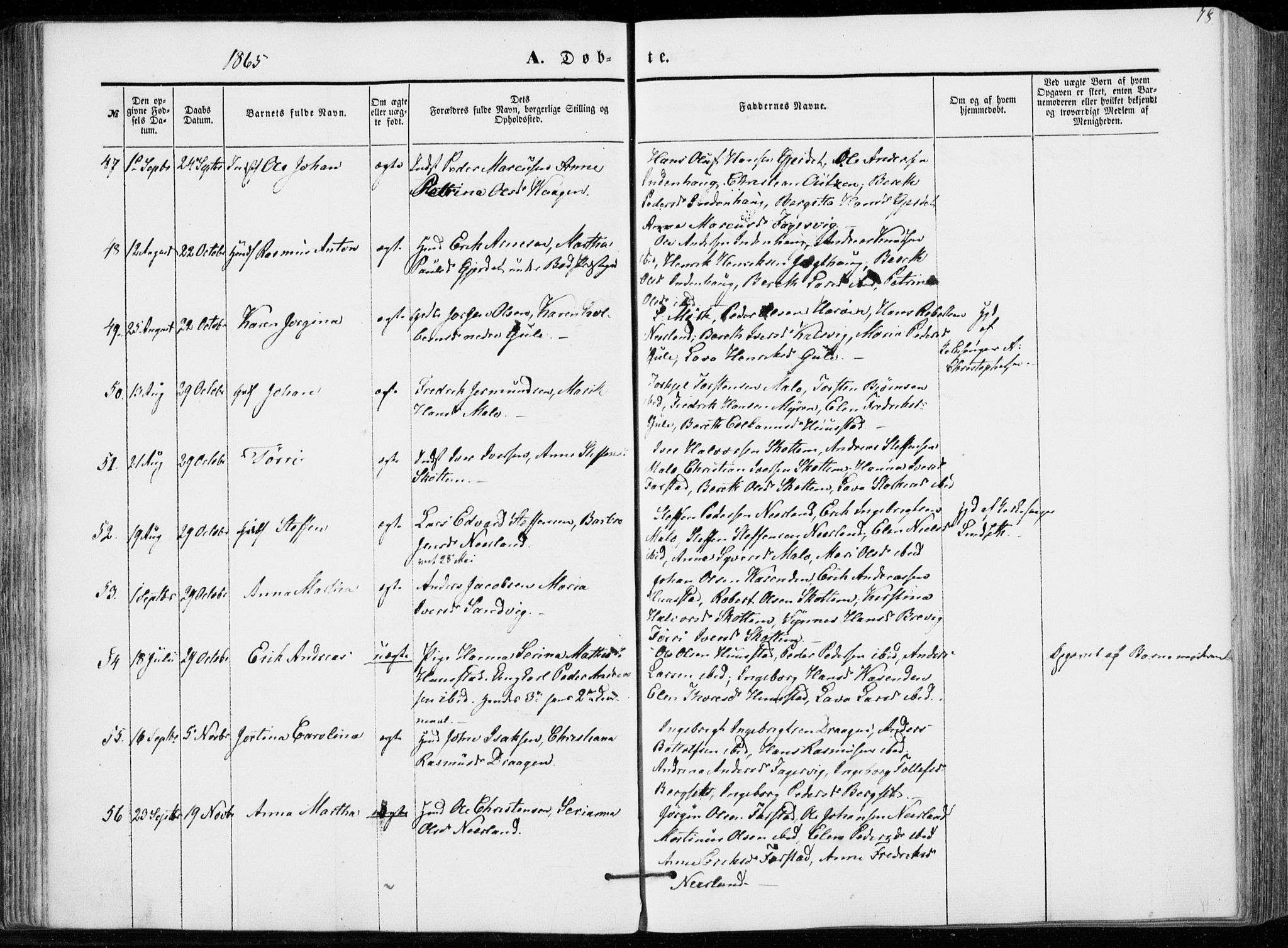 Ministerialprotokoller, klokkerbøker og fødselsregistre - Møre og Romsdal, AV/SAT-A-1454/566/L0767: Parish register (official) no. 566A06, 1852-1868, p. 78