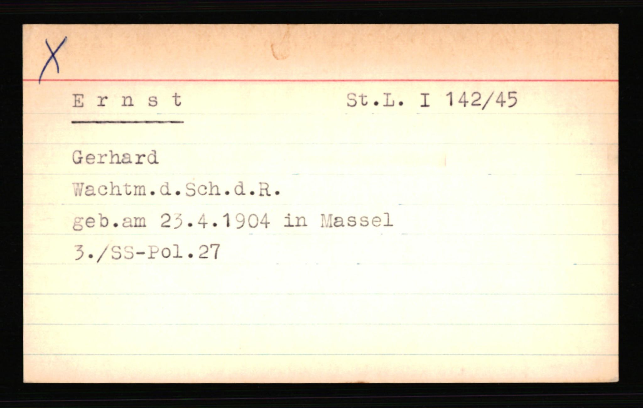 SS- und Polizeigericht Nord (IX), AV/RA-RAFA-3182/0001/C/Ca/L0002: kartotekkort for personer alfabetisk på etternavn: D-H, 1940-1945, p. 285