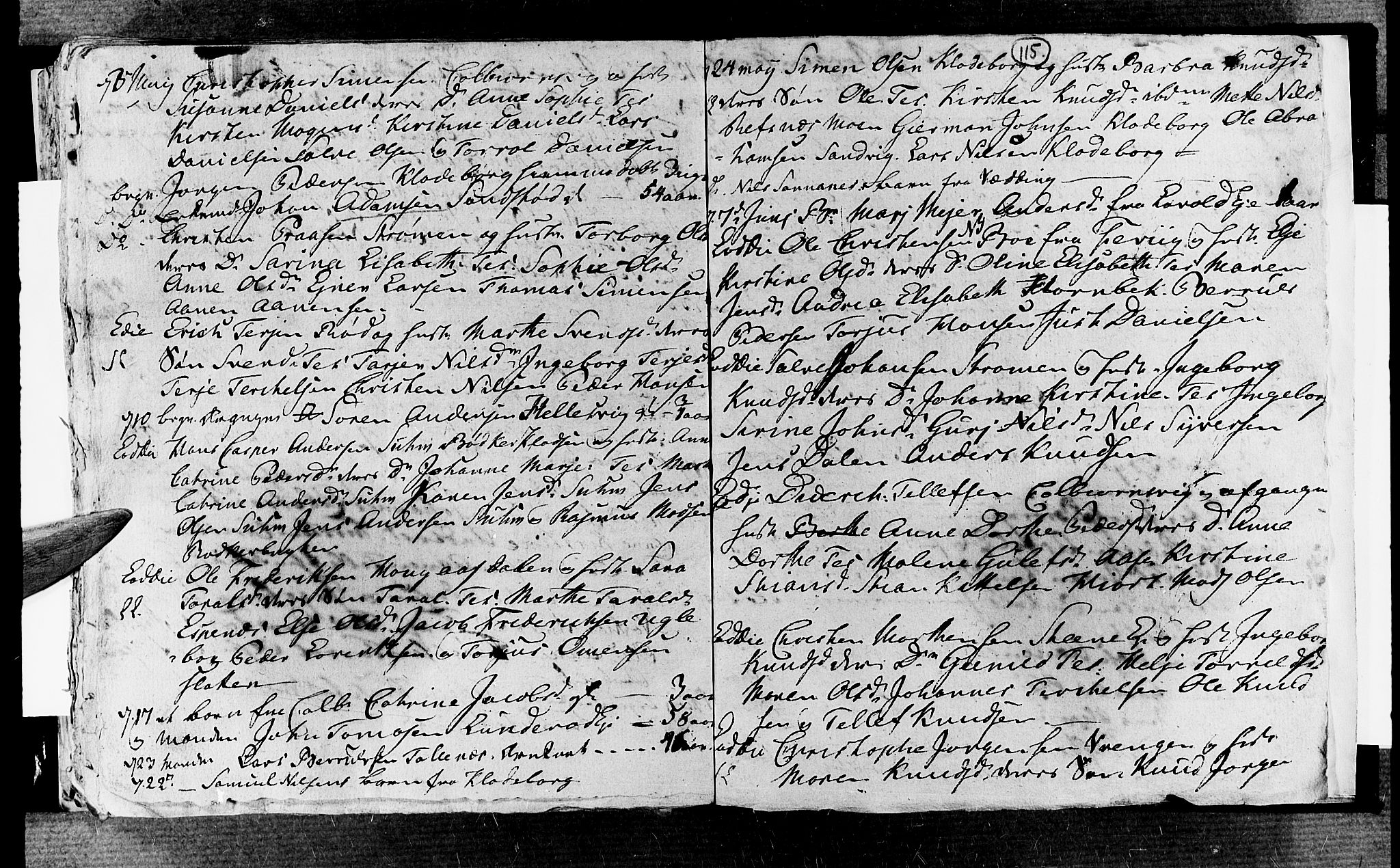 Øyestad sokneprestkontor, SAK/1111-0049/F/Fb/L0002: Parish register (copy) no. B 2, 1795-1807, p. 115