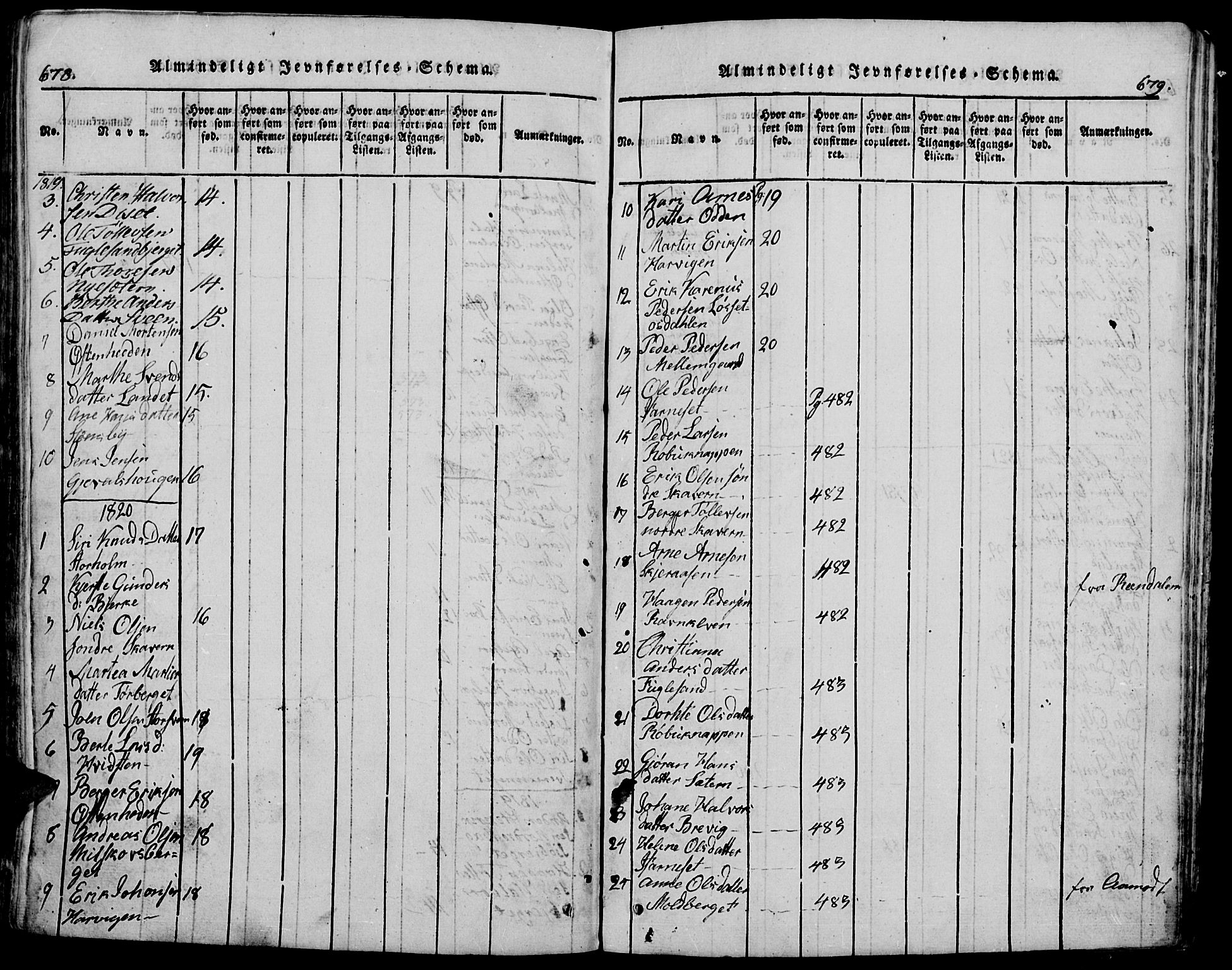 Trysil prestekontor, AV/SAH-PREST-046/H/Ha/Hab/L0005: Parish register (copy) no. 5, 1814-1877, p. 678-679