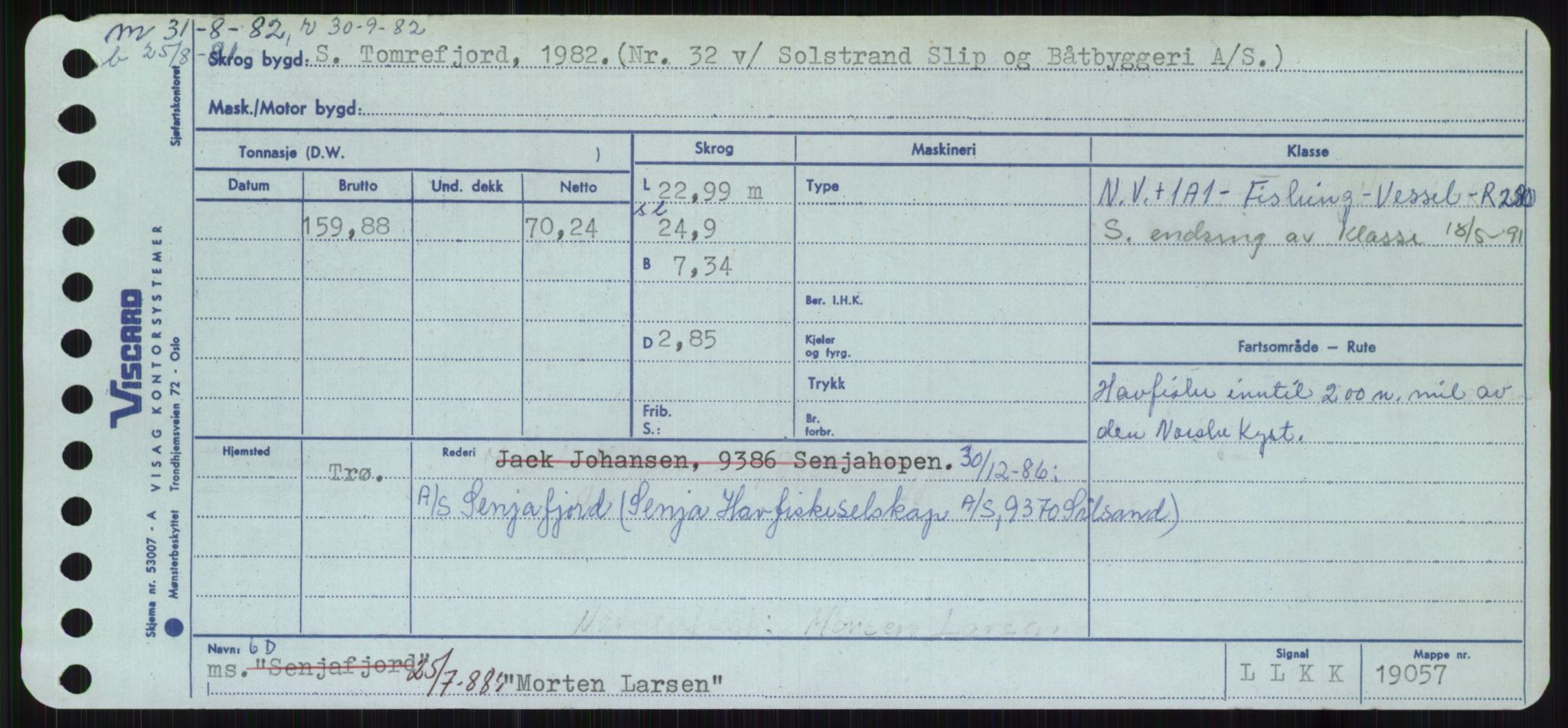 Sjøfartsdirektoratet med forløpere, Skipsmålingen, RA/S-1627/H/Ha/L0004/0001: Fartøy, Mas-R / Fartøy, Mas-Odd, p. 255