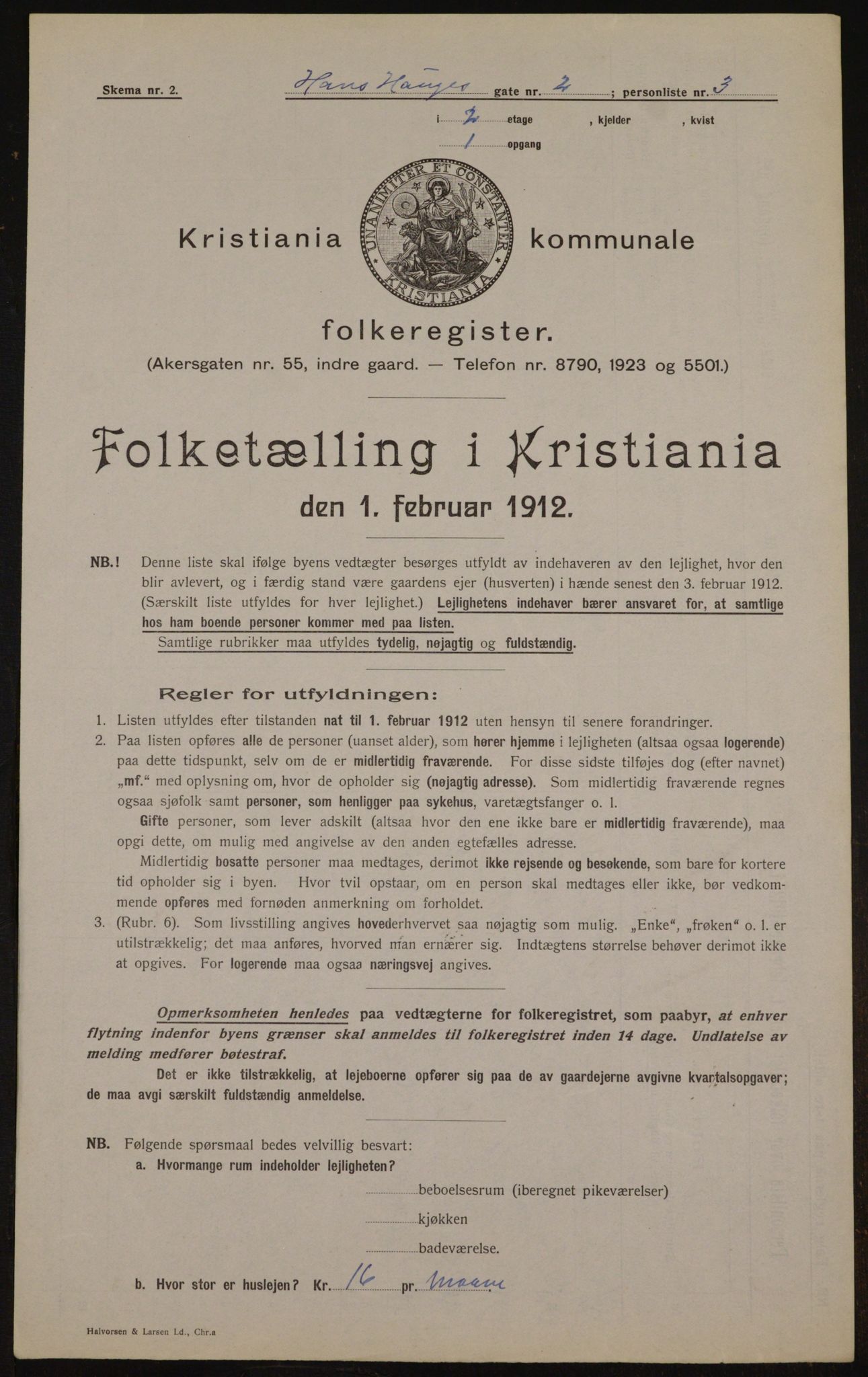 OBA, Municipal Census 1912 for Kristiania, 1912, p. 34691