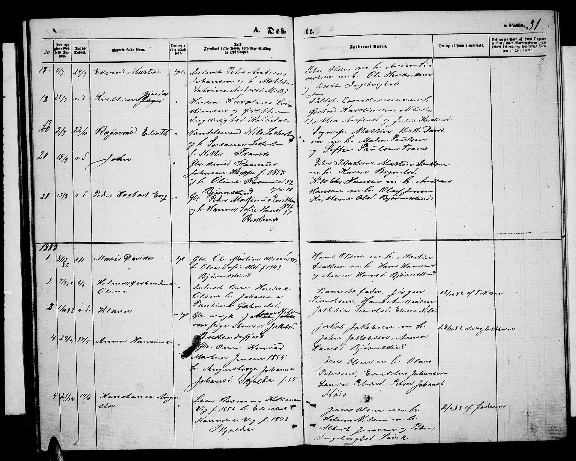 Ministerialprotokoller, klokkerbøker og fødselsregistre - Nordland, AV/SAT-A-1459/898/L1426: Parish register (copy) no. 898C01, 1869-1886, p. 51