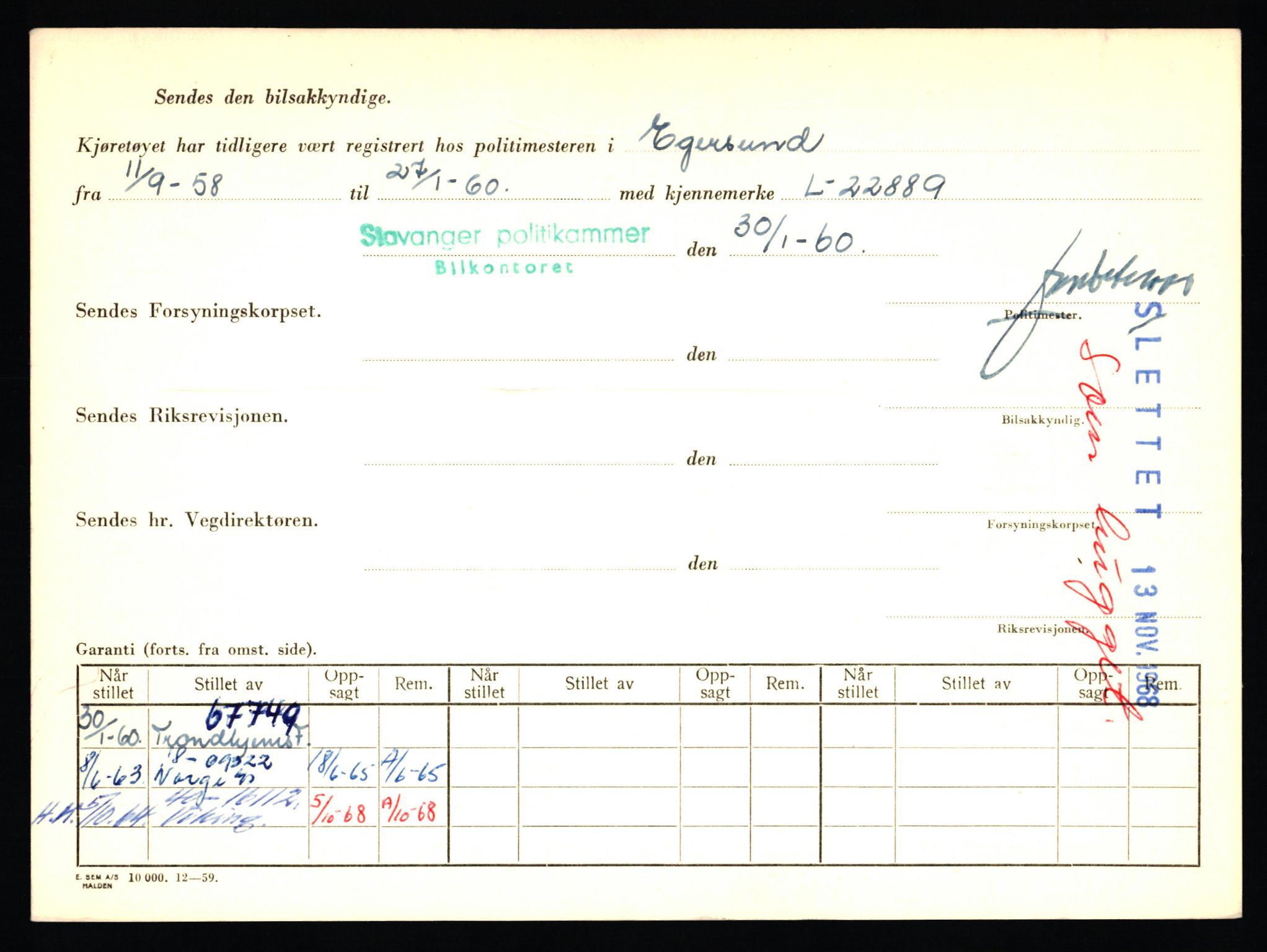 Stavanger trafikkstasjon, AV/SAST-A-101942/0/F/L0010: L-3350 - L-3699, 1930-1971, p. 1650