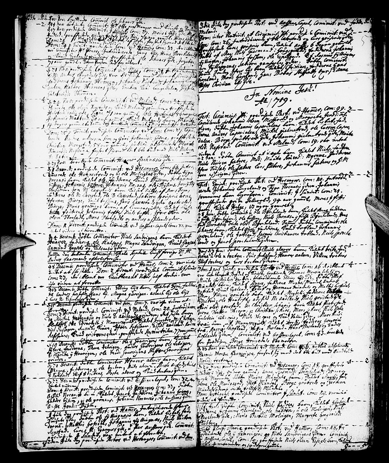 Hamre sokneprestembete, AV/SAB-A-75501/H/Ha/Haa/Haaa/L0003: Parish register (official) no. A 3, 1708-1726, p. 5