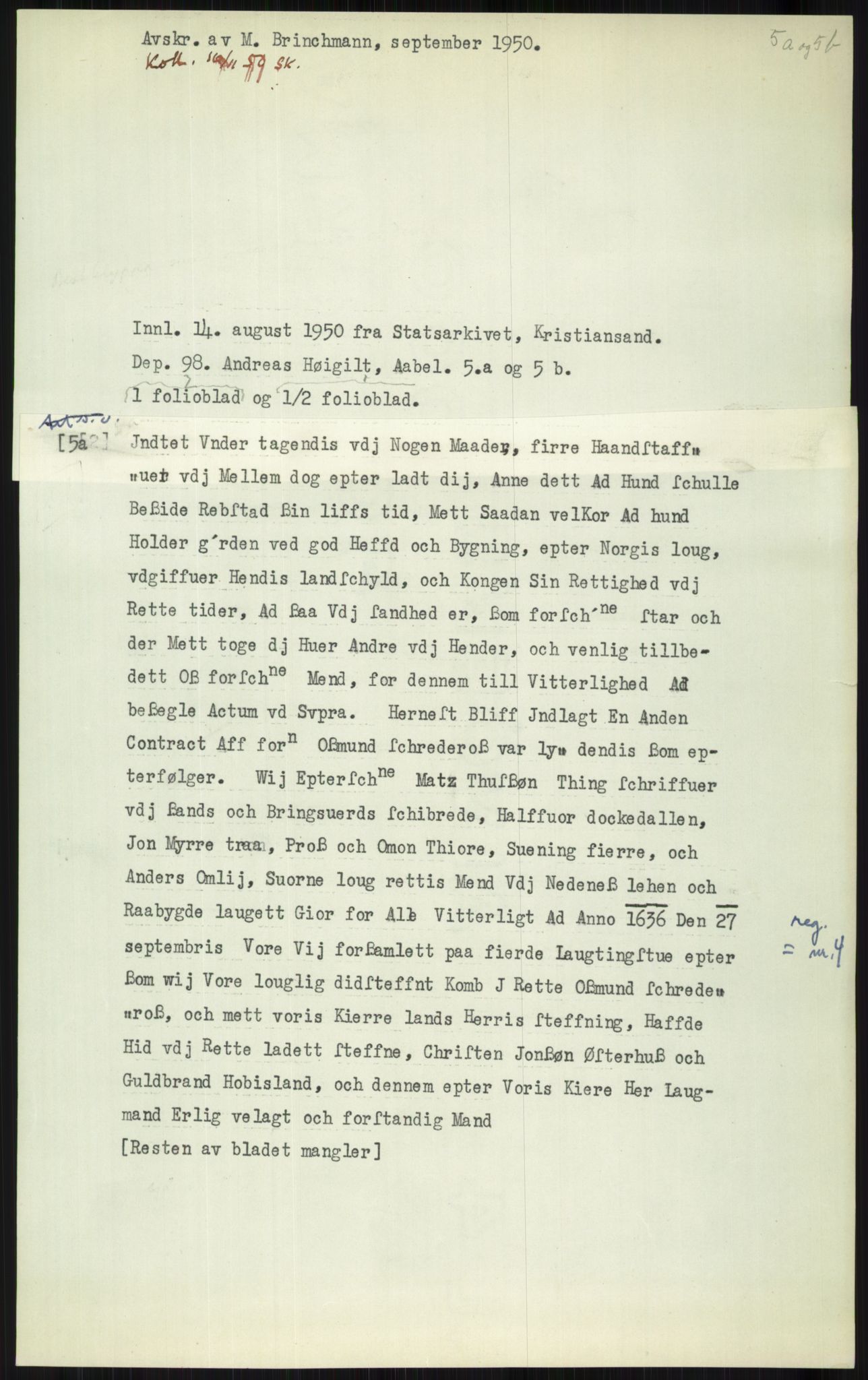 Samlinger til kildeutgivelse, Diplomavskriftsamlingen, AV/RA-EA-4053/H/Ha, p. 3285