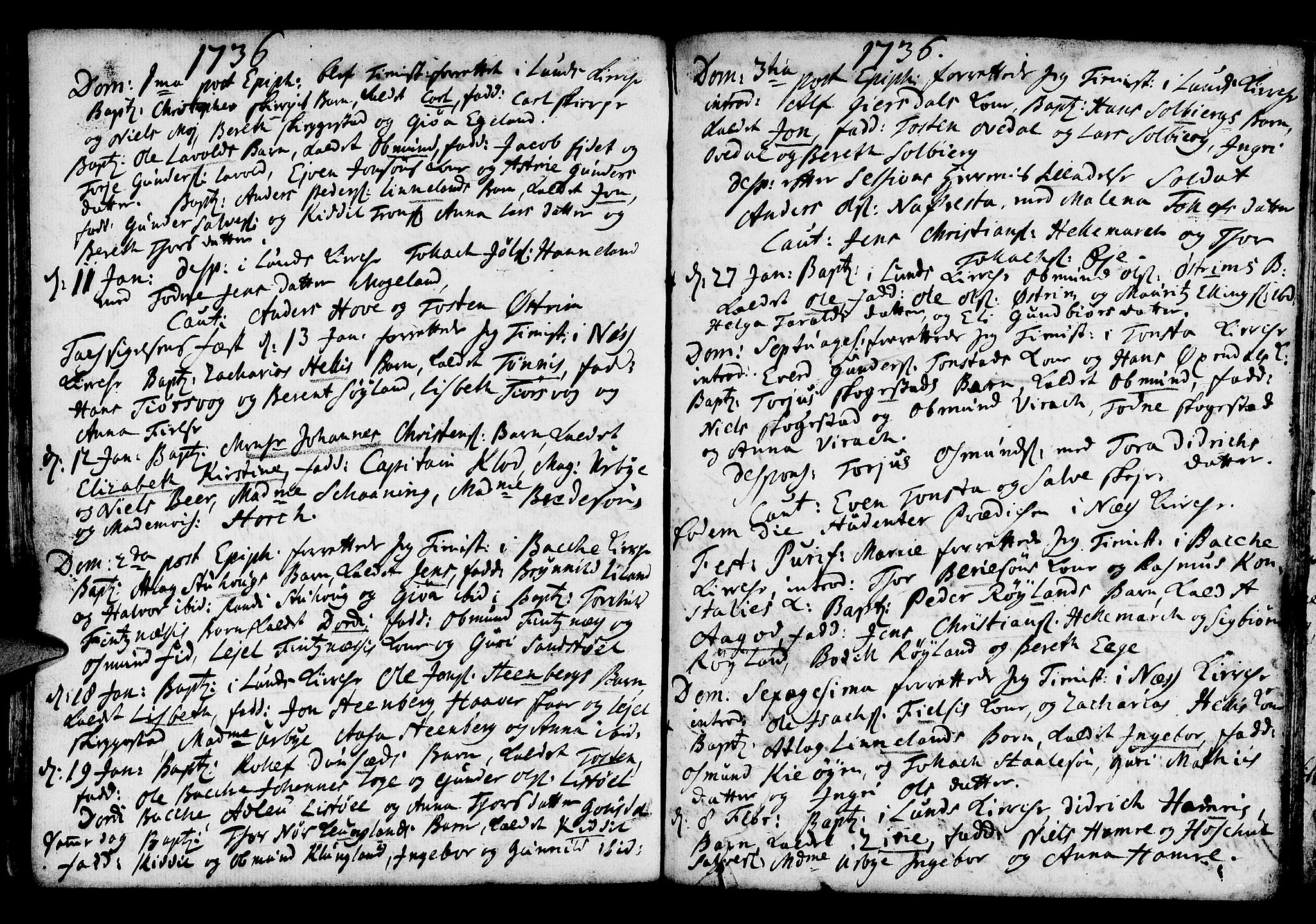 Lund sokneprestkontor, AV/SAST-A-101809/S06/L0001: Parish register (official) no. A 1, 1724-1737