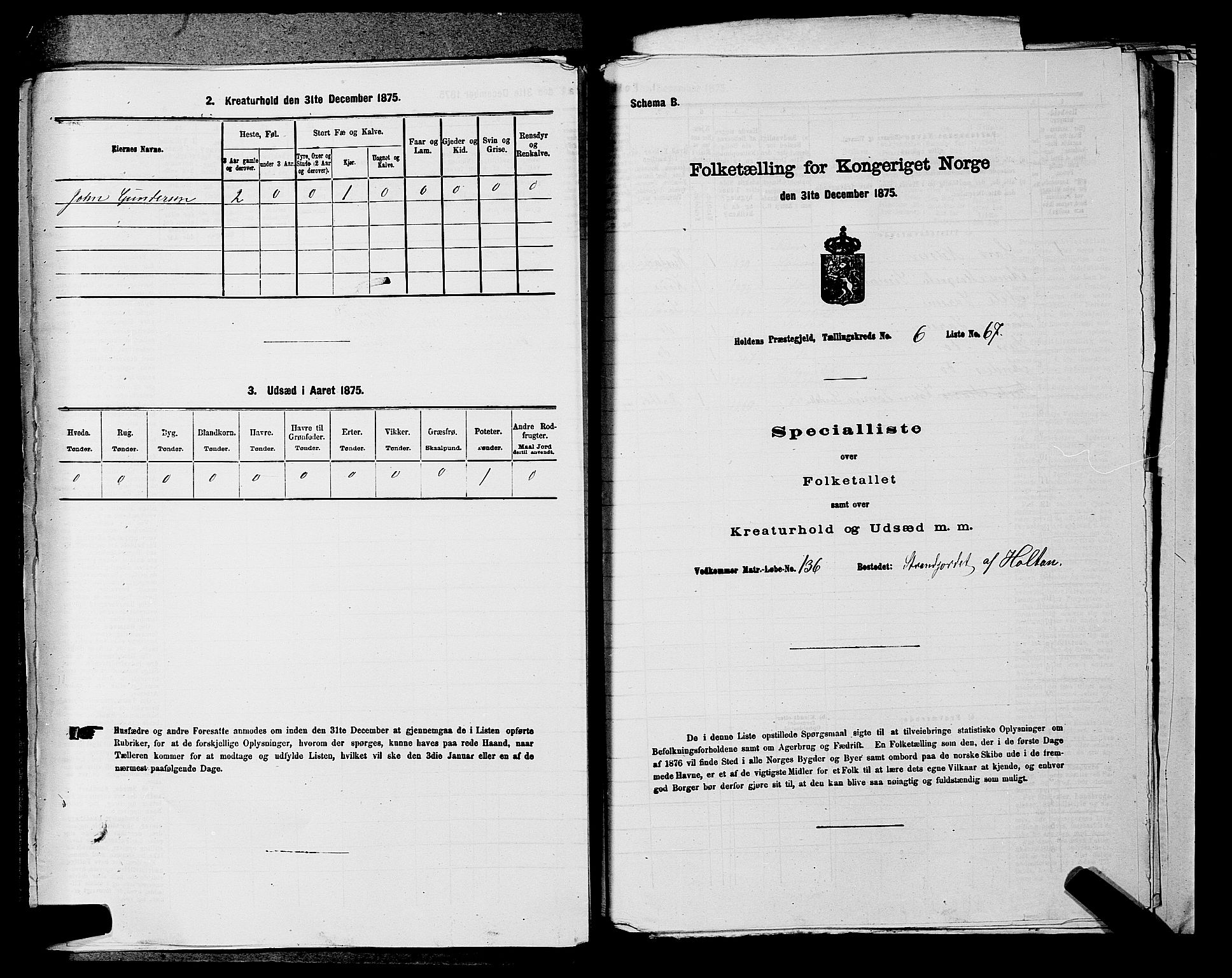 SAKO, 1875 census for 0819P Holla, 1875, p. 839