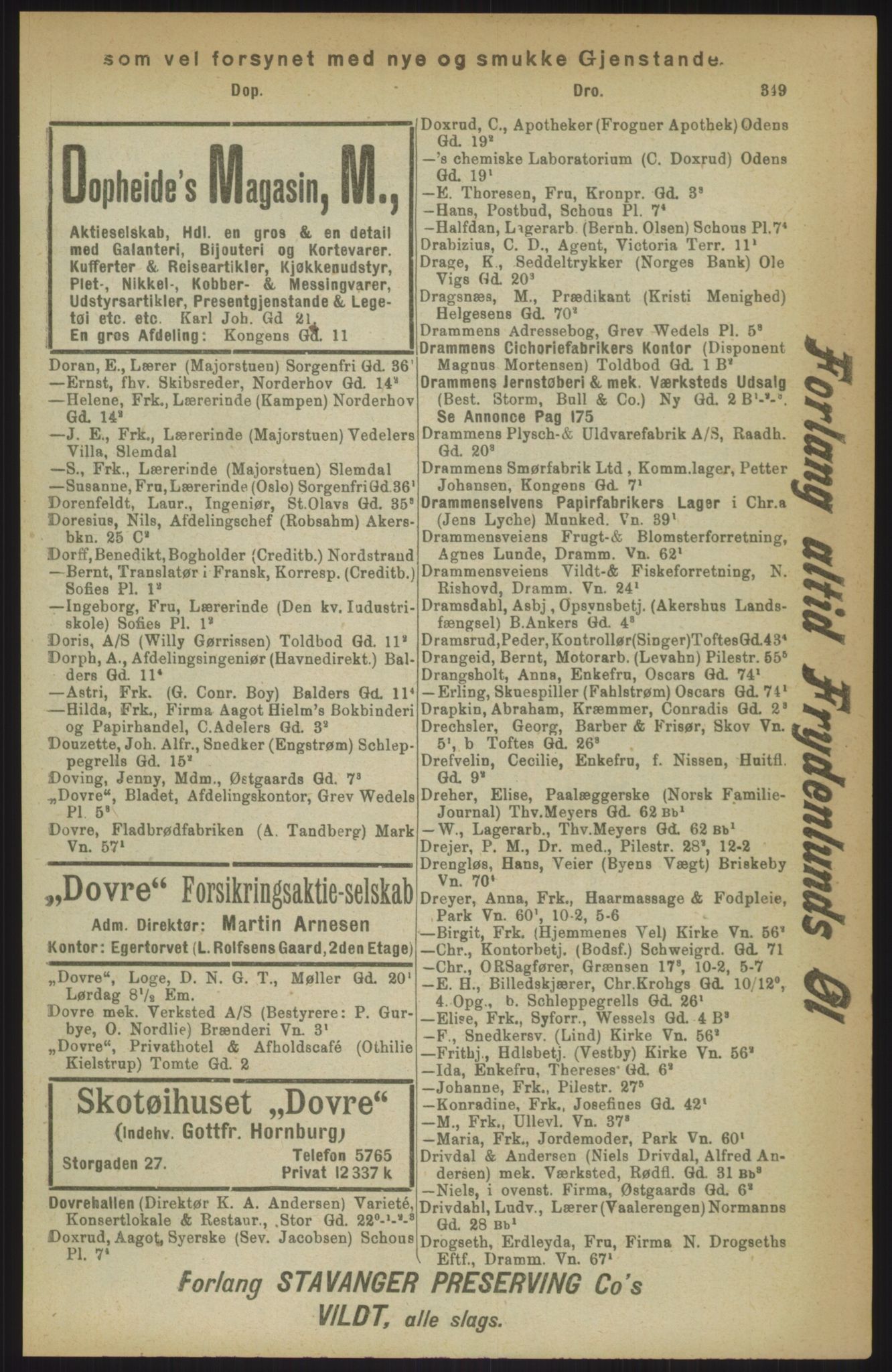 Kristiania/Oslo adressebok, PUBL/-, 1911, p. 349