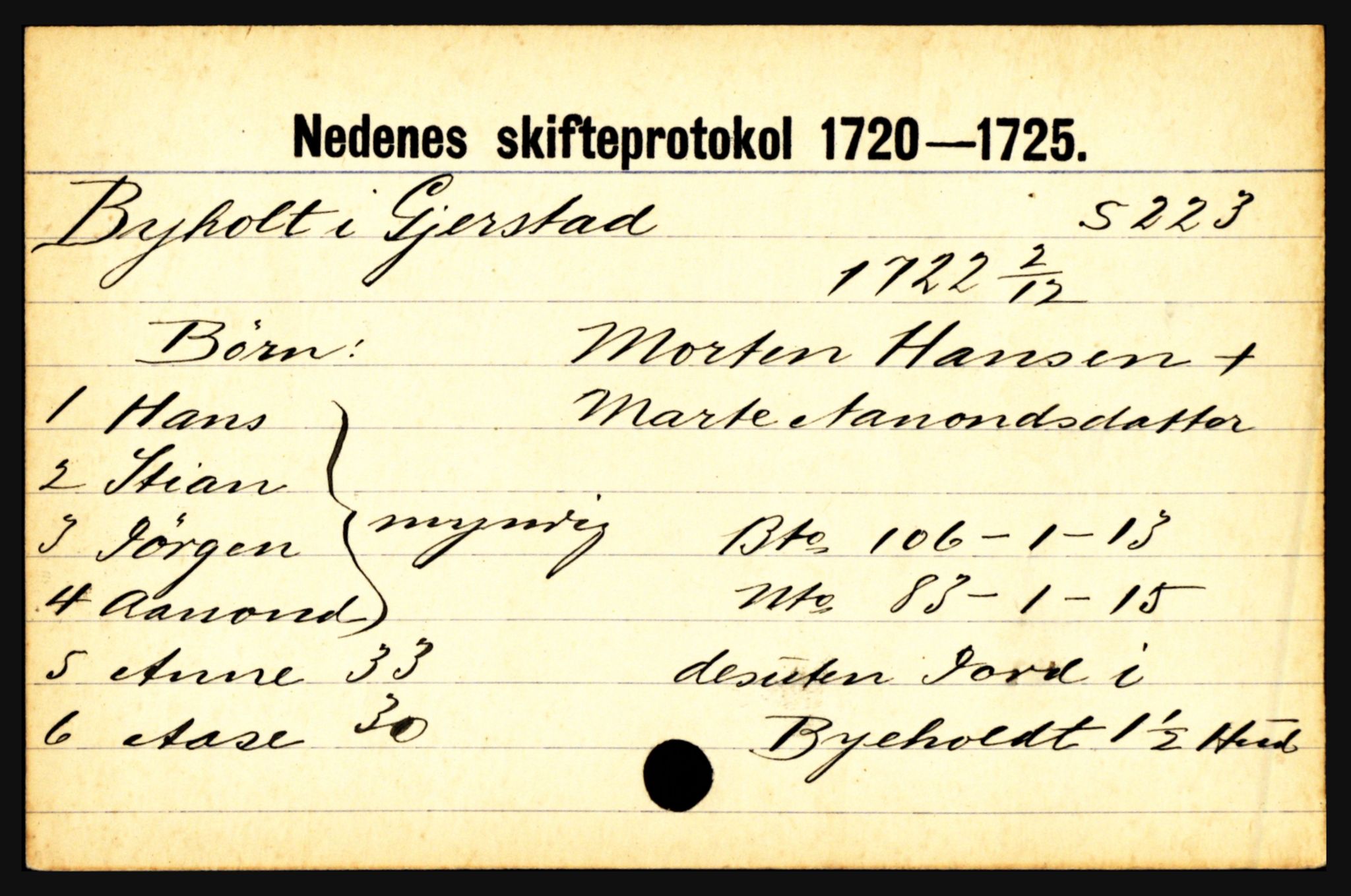 Nedenes sorenskriveri før 1824, AV/SAK-1221-0007/H, p. 4613