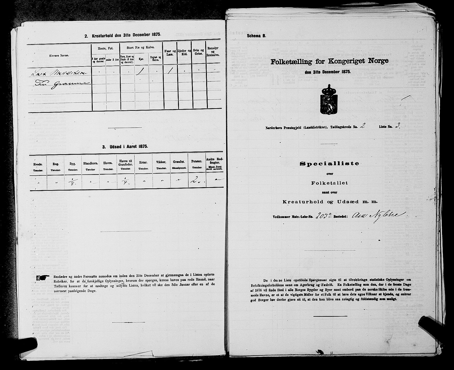 SAKO, 1875 census for 0613L Norderhov/Norderhov, Haug og Lunder, 1875, p. 293