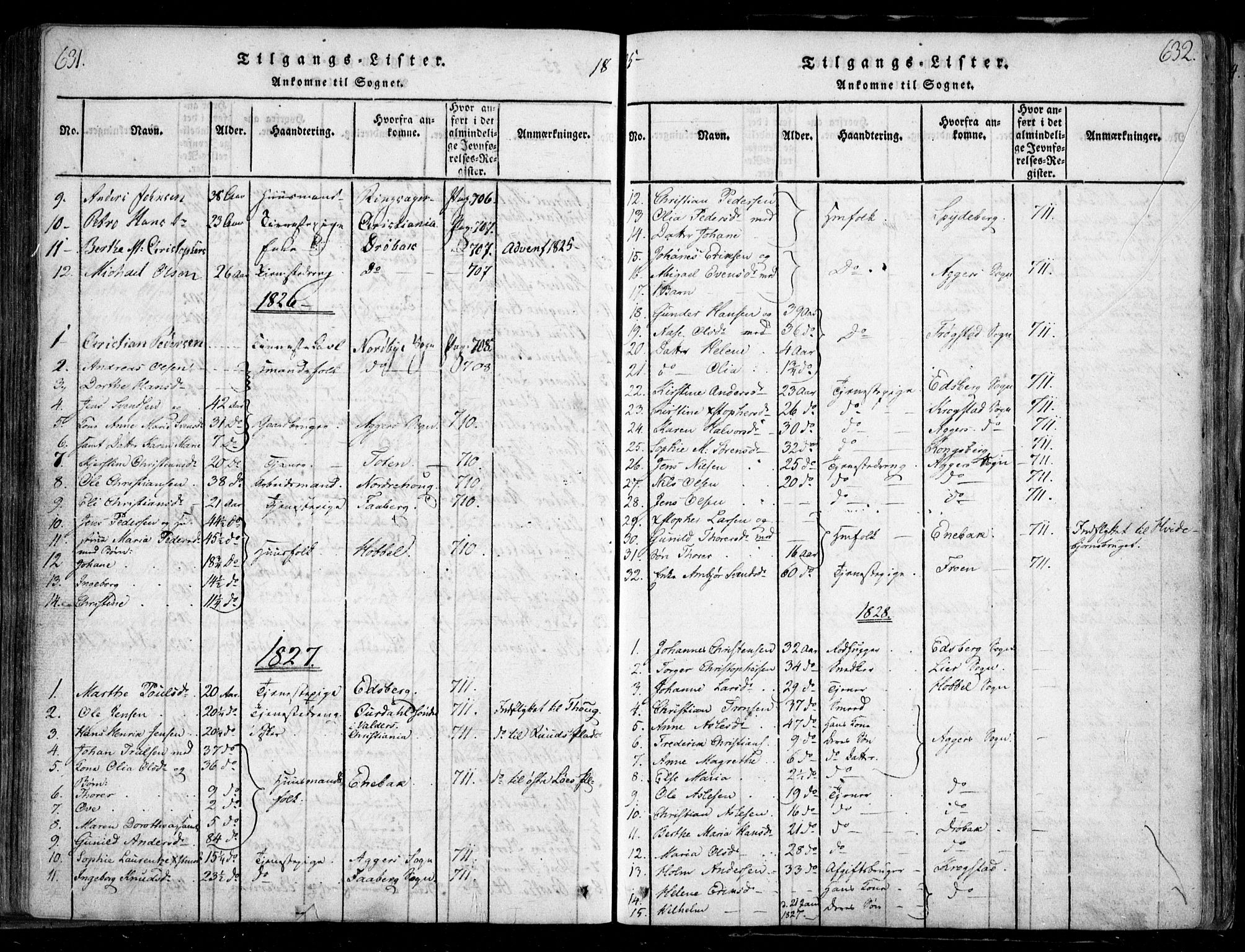 Nesodden prestekontor Kirkebøker, SAO/A-10013/F/Fa/L0006: Parish register (official) no. I 6, 1814-1847, p. 631-632