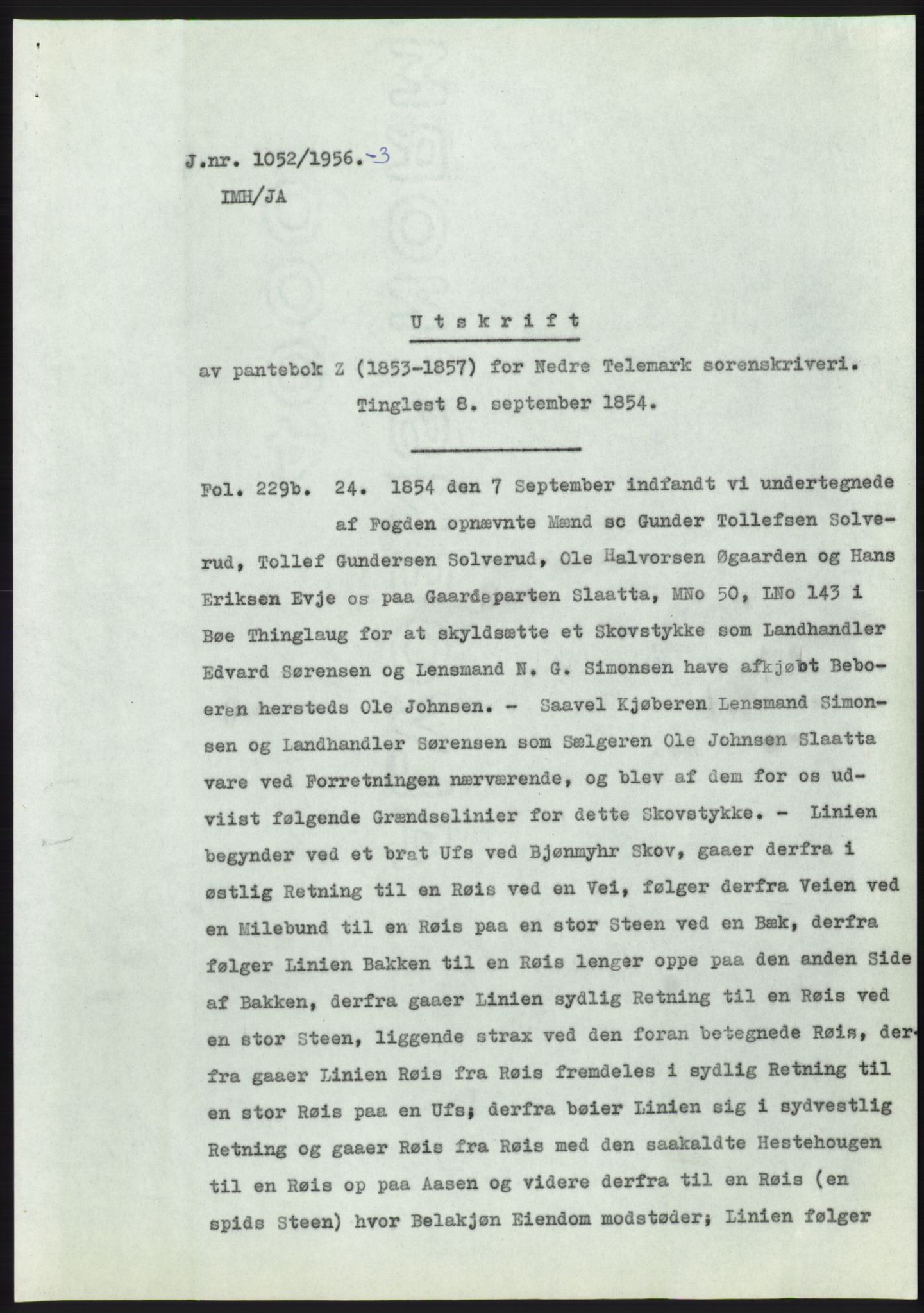 Statsarkivet i Kongsberg, AV/SAKO-A-0001/E/Ee/L0007: Avskrifter, SAO jnr. 802/1956 - 1199/1956, 1956, p. 298
