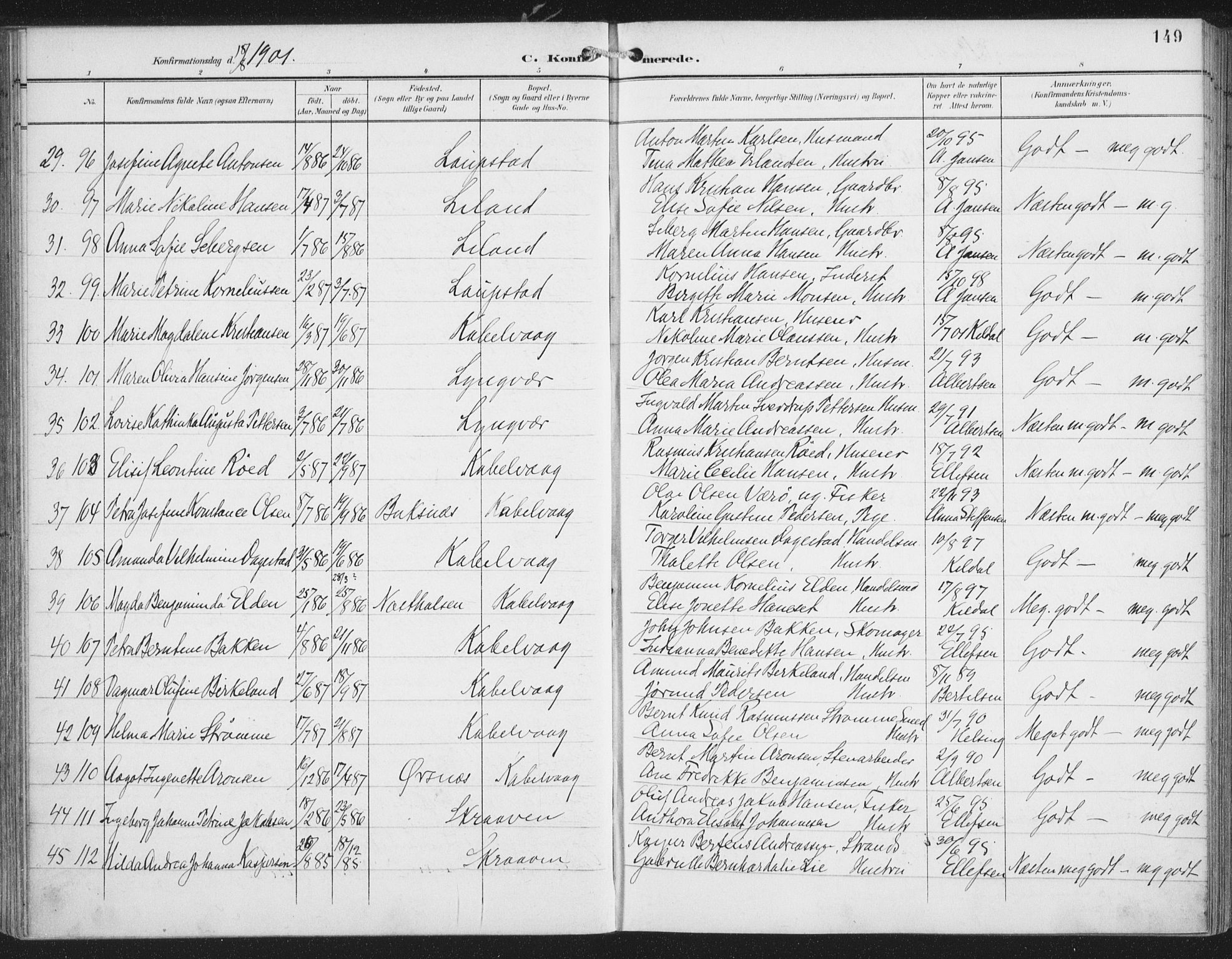 Ministerialprotokoller, klokkerbøker og fødselsregistre - Nordland, AV/SAT-A-1459/874/L1062: Parish register (official) no. 874A06, 1899-1907, p. 149