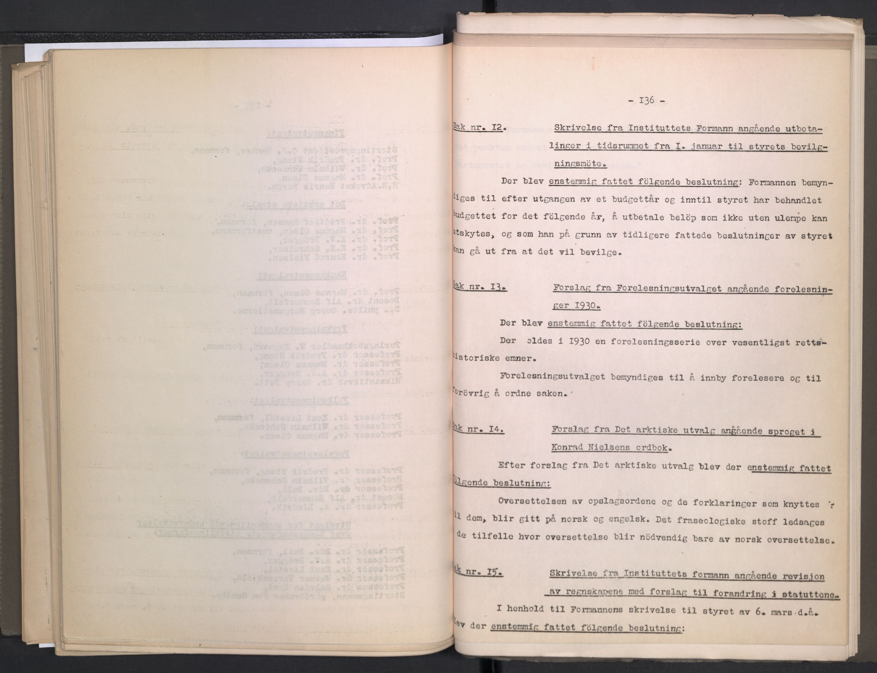 Instituttet for sammenlignende kulturforskning, AV/RA-PA-0424/A/L0005: Styreprotokoll, 1923-1930, p. 136