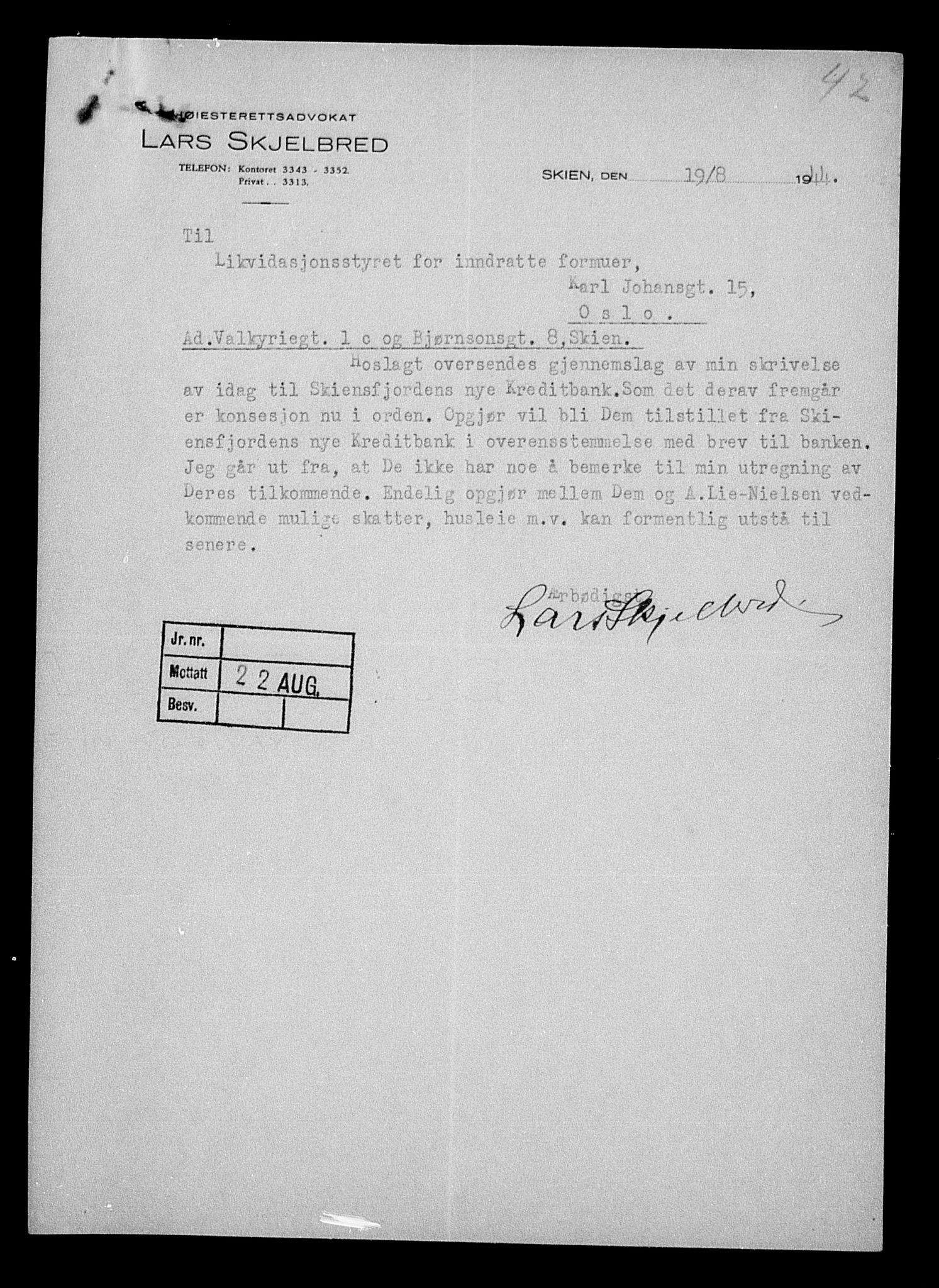 Justisdepartementet, Tilbakeføringskontoret for inndratte formuer, AV/RA-S-1564/H/Hc/Hcd/L0990: --, 1945-1947, p. 96