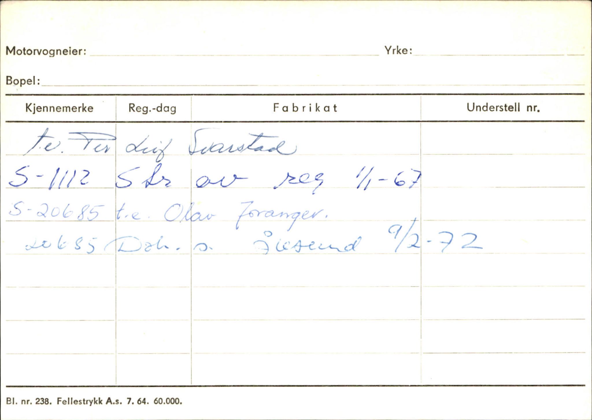 Statens vegvesen, Sogn og Fjordane vegkontor, SAB/A-5301/4/F/L0144: Registerkort Vågsøy A-R, 1945-1975, p. 609