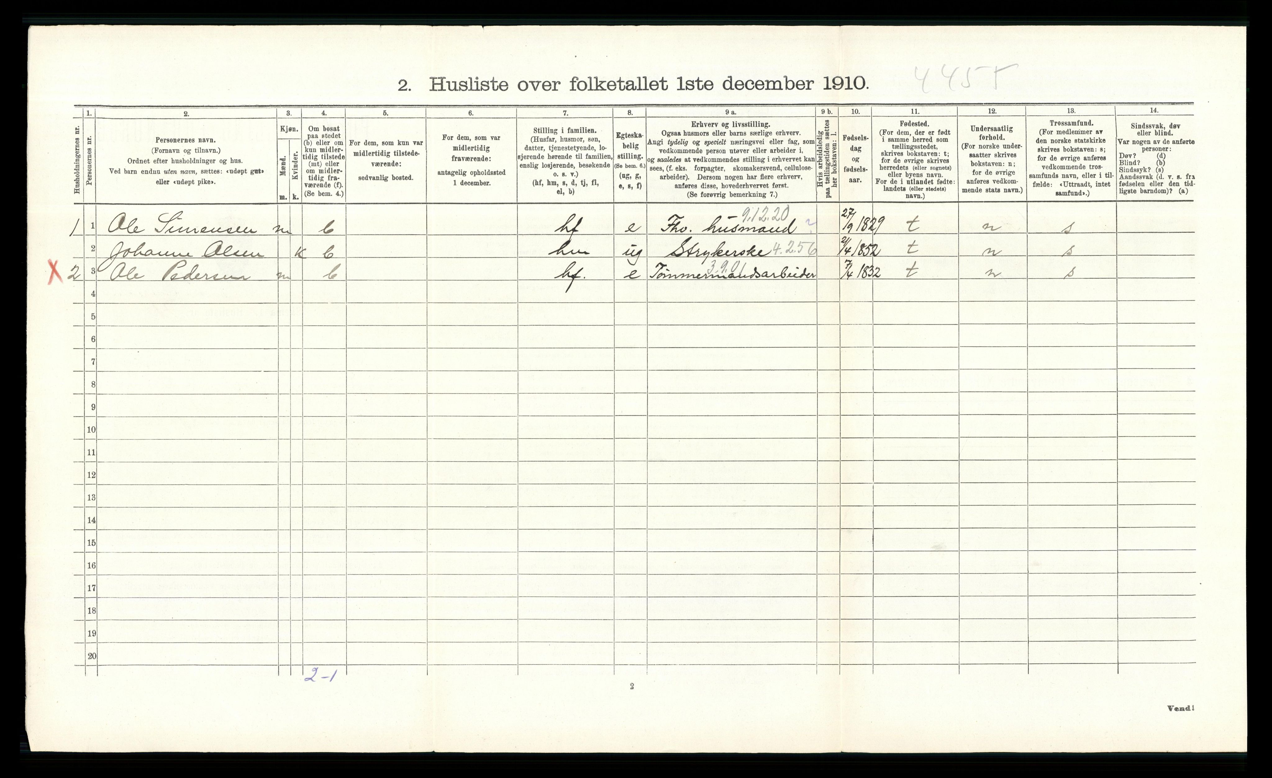 RA, 1910 census for Stange, 1910, p. 1537