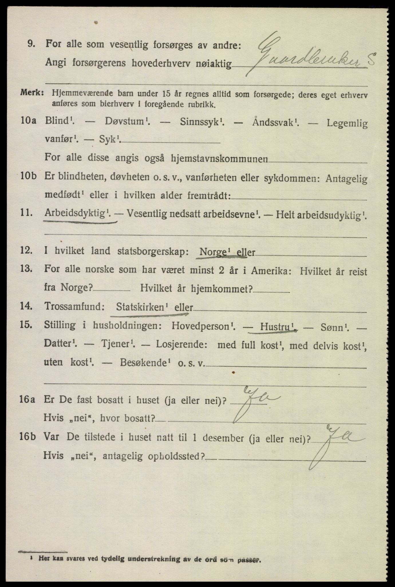 SAH, 1920 census for Folldal, 1920, p. 5226