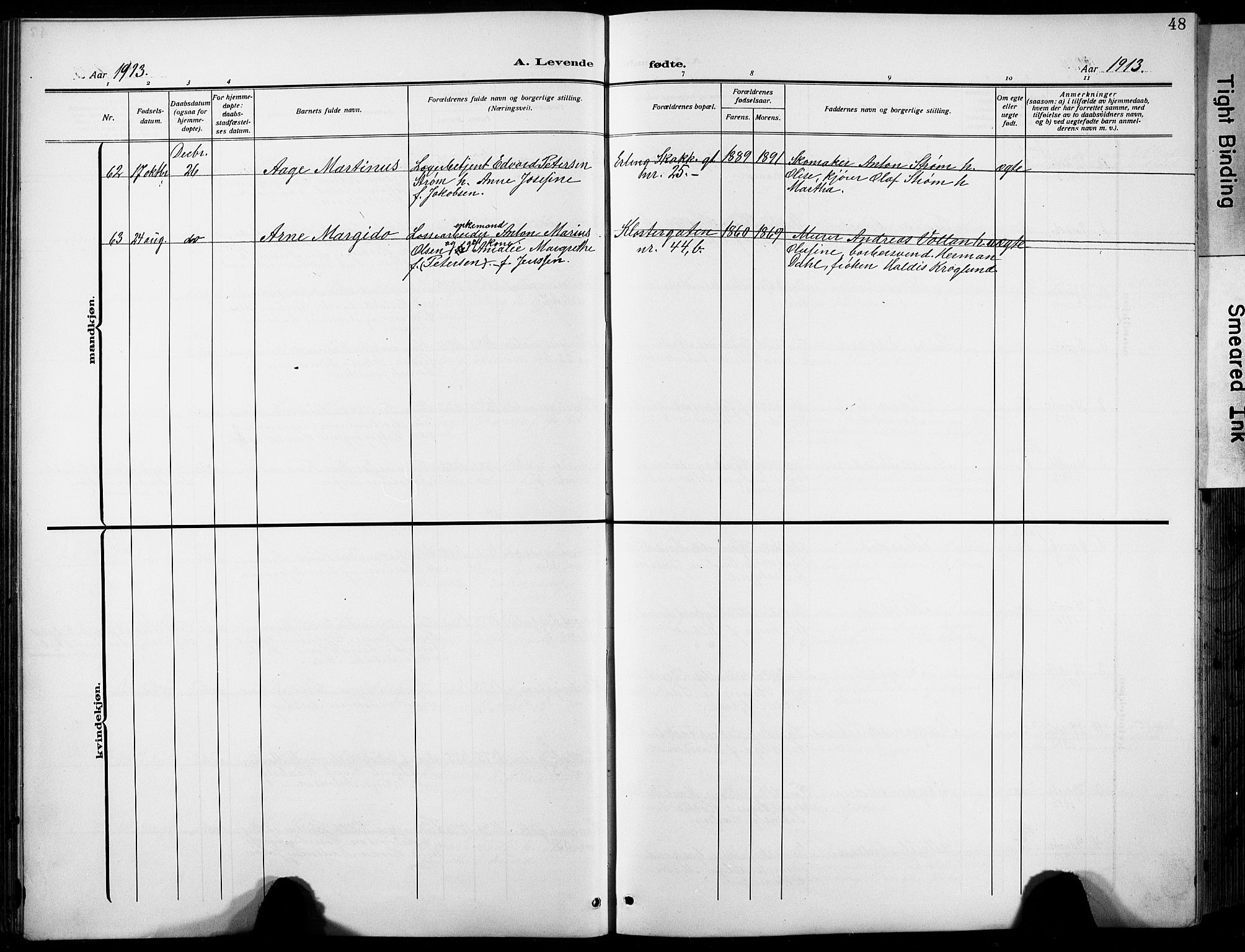 Ministerialprotokoller, klokkerbøker og fødselsregistre - Sør-Trøndelag, SAT/A-1456/601/L0096: Parish register (copy) no. 601C14, 1911-1931, p. 48