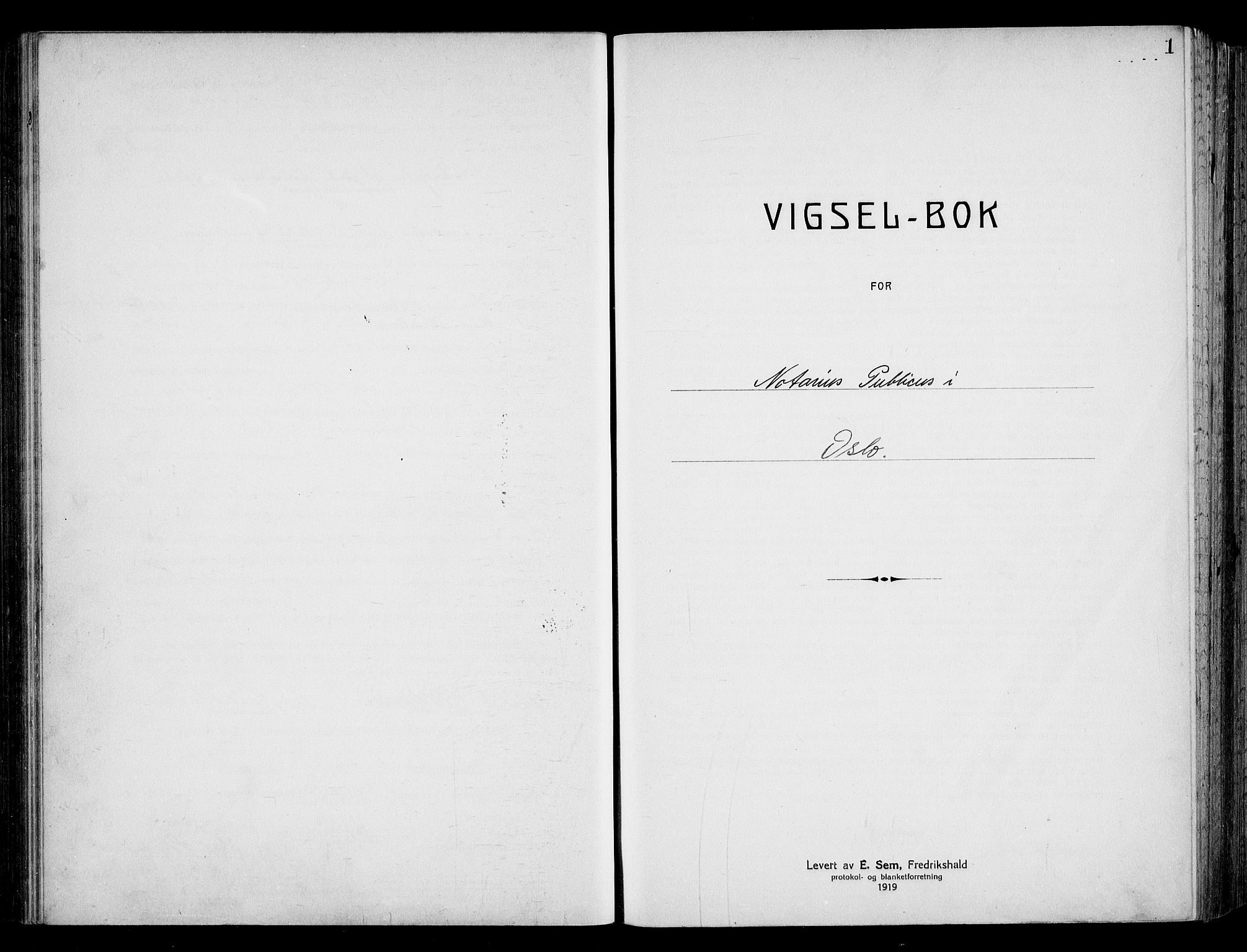 Oslo byfogd avd. I, SAO/A-10220/L/Lb/Lbb/L0017: Notarialprotokoll, rekke II: Vigsler, 1924-1926, p. 1a