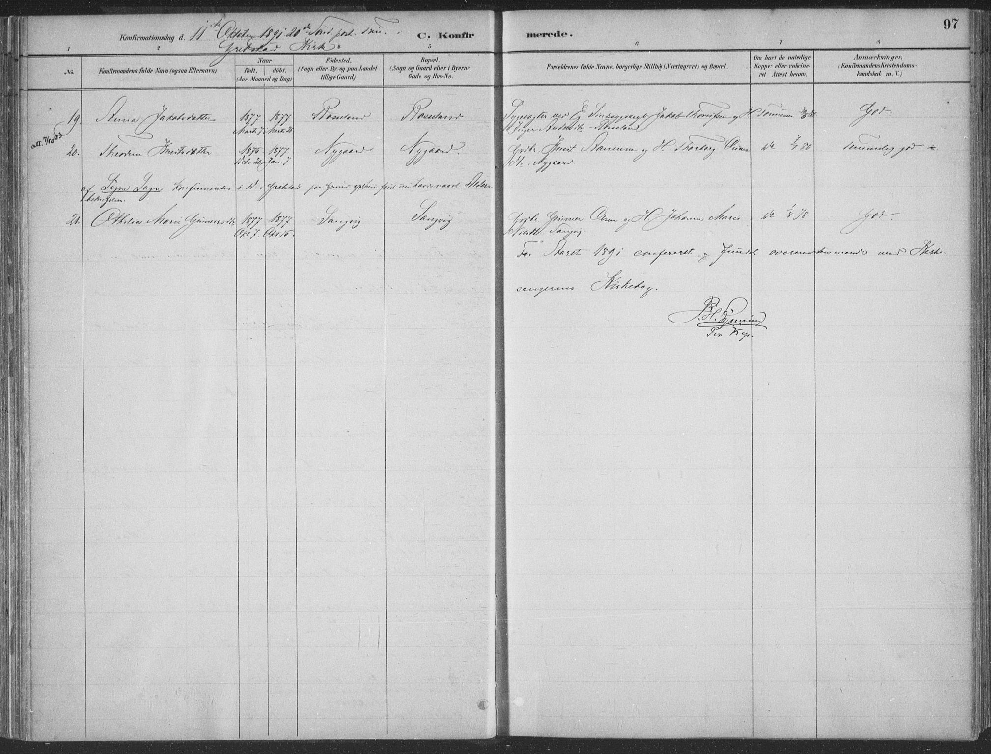 Søgne sokneprestkontor, SAK/1111-0037/F/Fa/Faa/L0003: Parish register (official) no. A 3, 1883-1910, p. 97