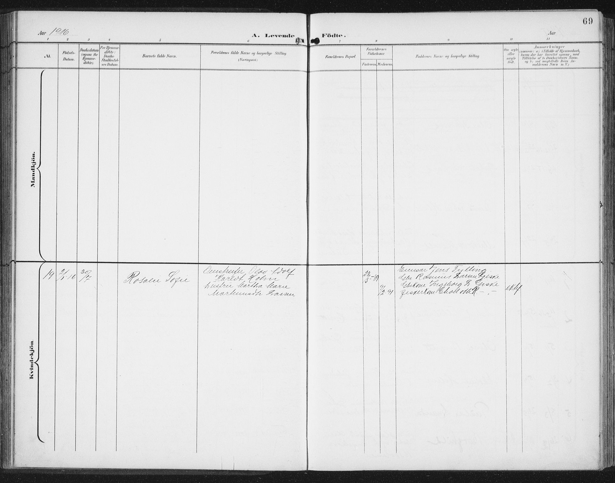 Ministerialprotokoller, klokkerbøker og fødselsregistre - Møre og Romsdal, AV/SAT-A-1454/534/L0489: Parish register (copy) no. 534C01, 1899-1941, p. 69