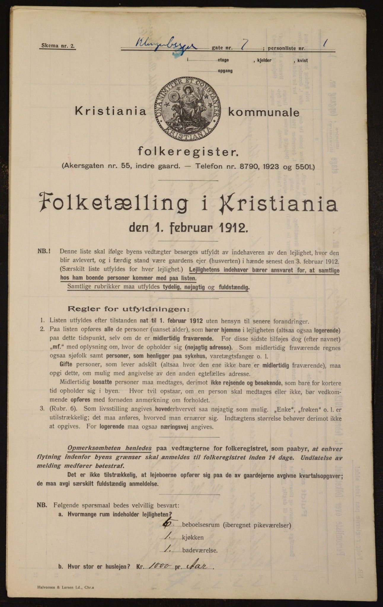 OBA, Municipal Census 1912 for Kristiania, 1912, p. 52100