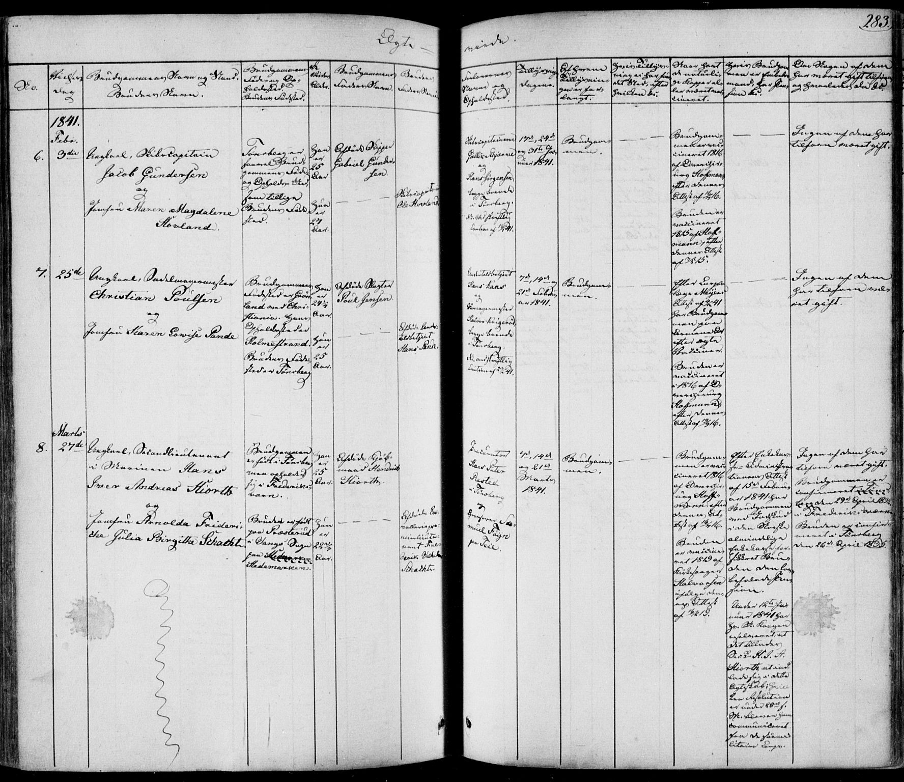 Tønsberg kirkebøker, AV/SAKO-A-330/F/Fa/L0006: Parish register (official) no. I 6, 1836-1844, p. 283